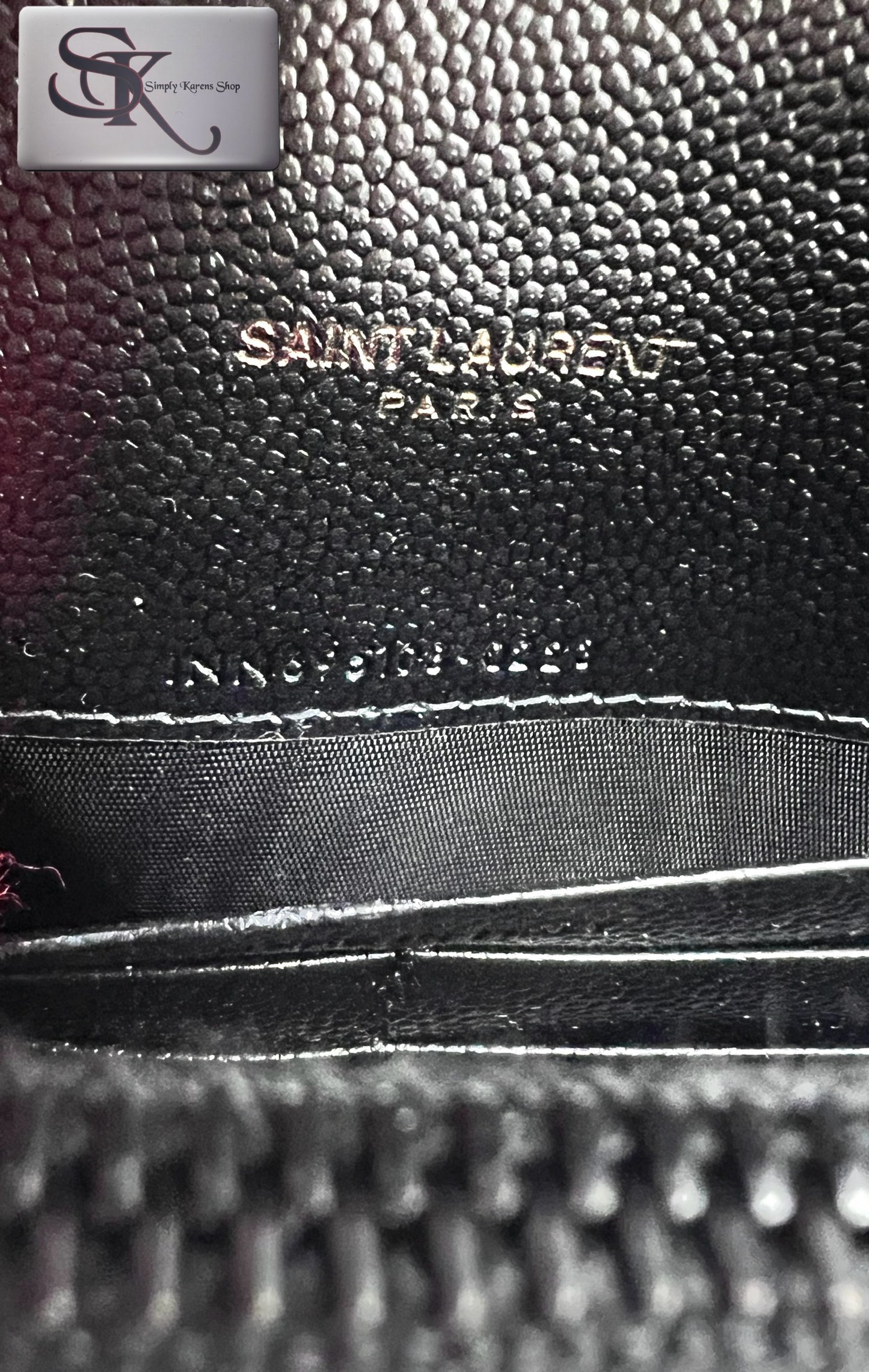 Ysl Cassandre Envelope Black on Black wallet on chain in grained leather π΅πP75,200π΅π