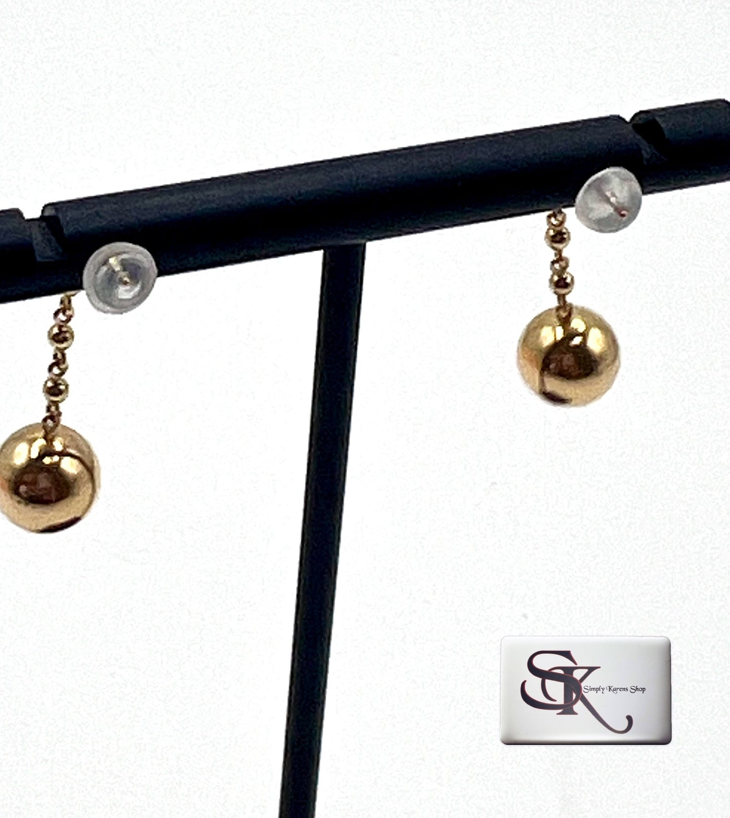 K18 yg drop golden ball earings 1.215g ๐ต๐ญP10,000 ๐ต๐ญ