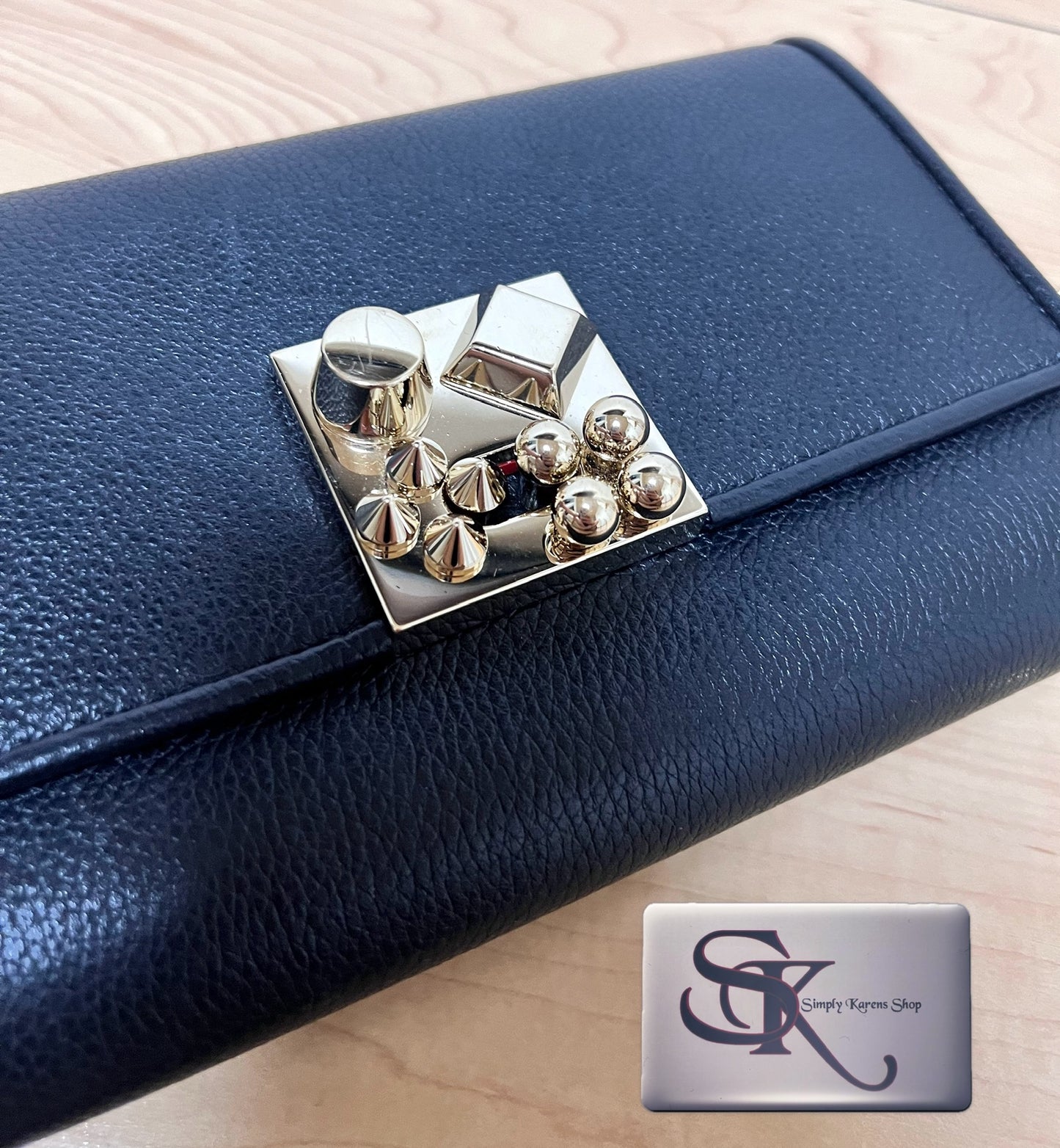 Christian Louboutin Carasky Empire Calfskin Leather clutch shoulder Crossbody Bag π΅πP37,600π΅π