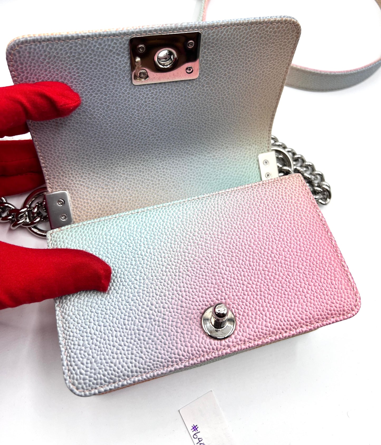 Chanel Leboy mini Rainbow Caviar Skin Flap chain Bag
