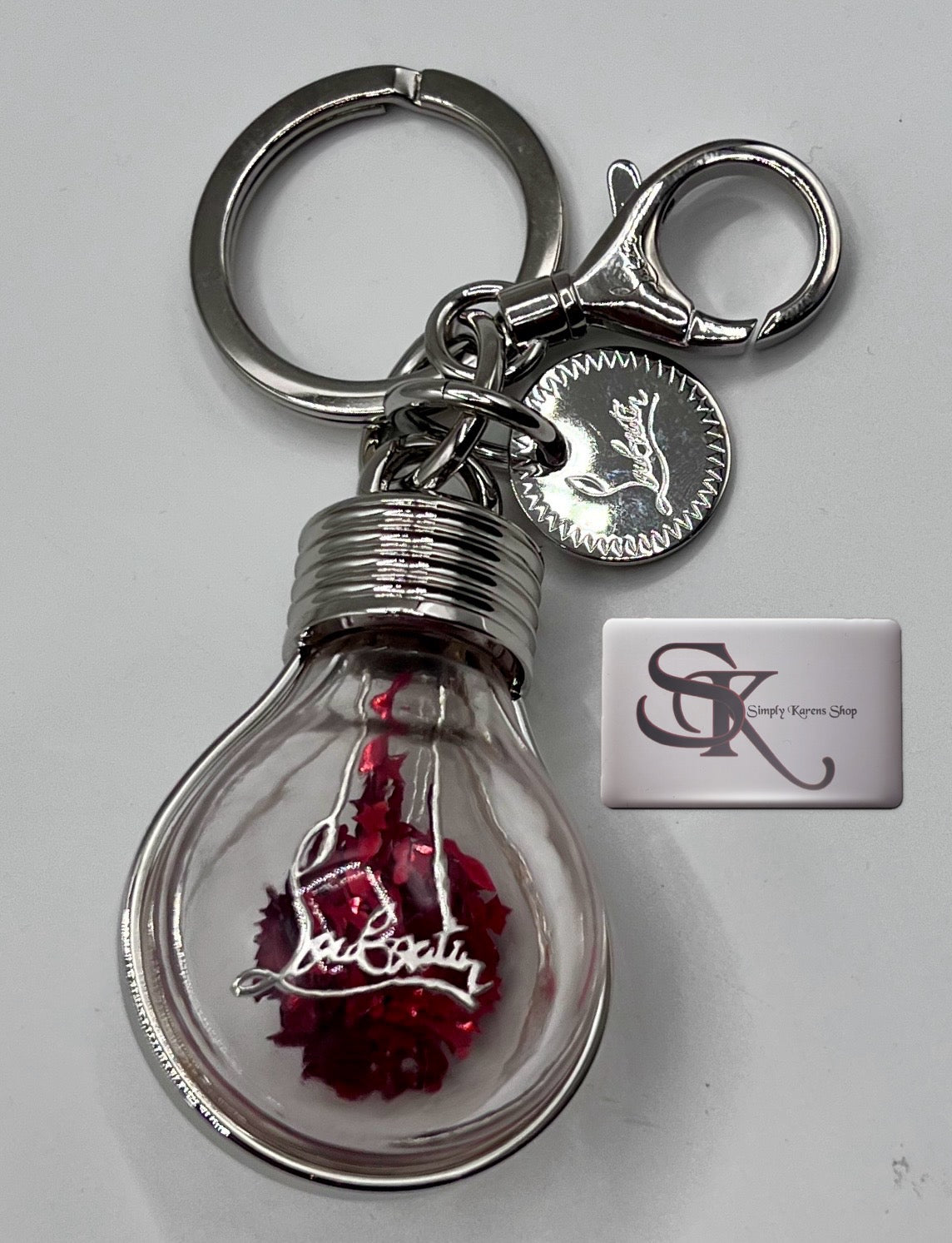 CHRISTIAN LOUBOUTIN EDISON LIGHT BULB KEY CHAIN / BAG CHARM