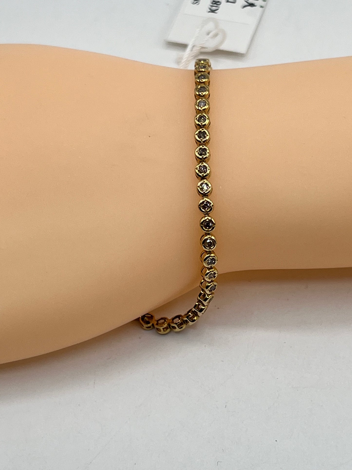 K18 Yg Tenis Bracelet  D-1ct  19cm 7.8g