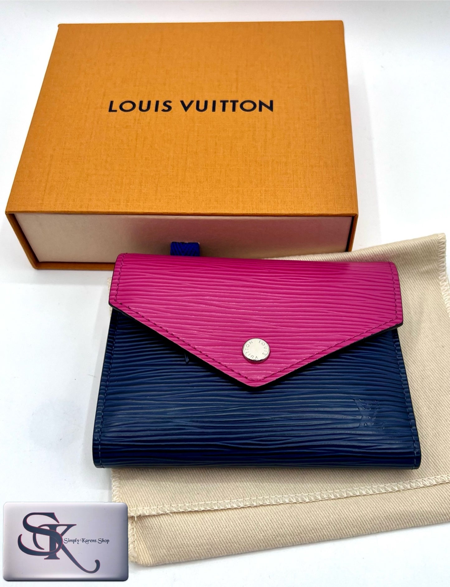 Lv epi bicolor envelope compact wallet