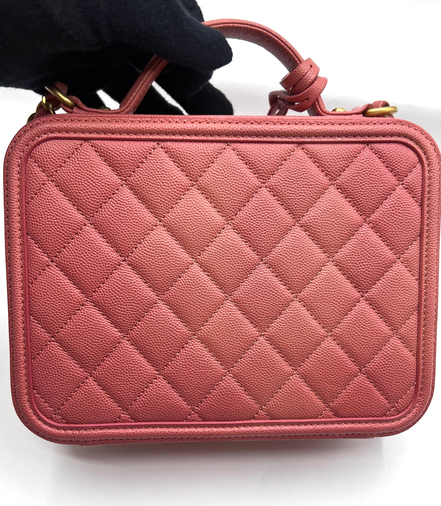 Chanel Caviar Vanity 21cm Rose Gold GHW Series 28        (🇵🇭P180,600)