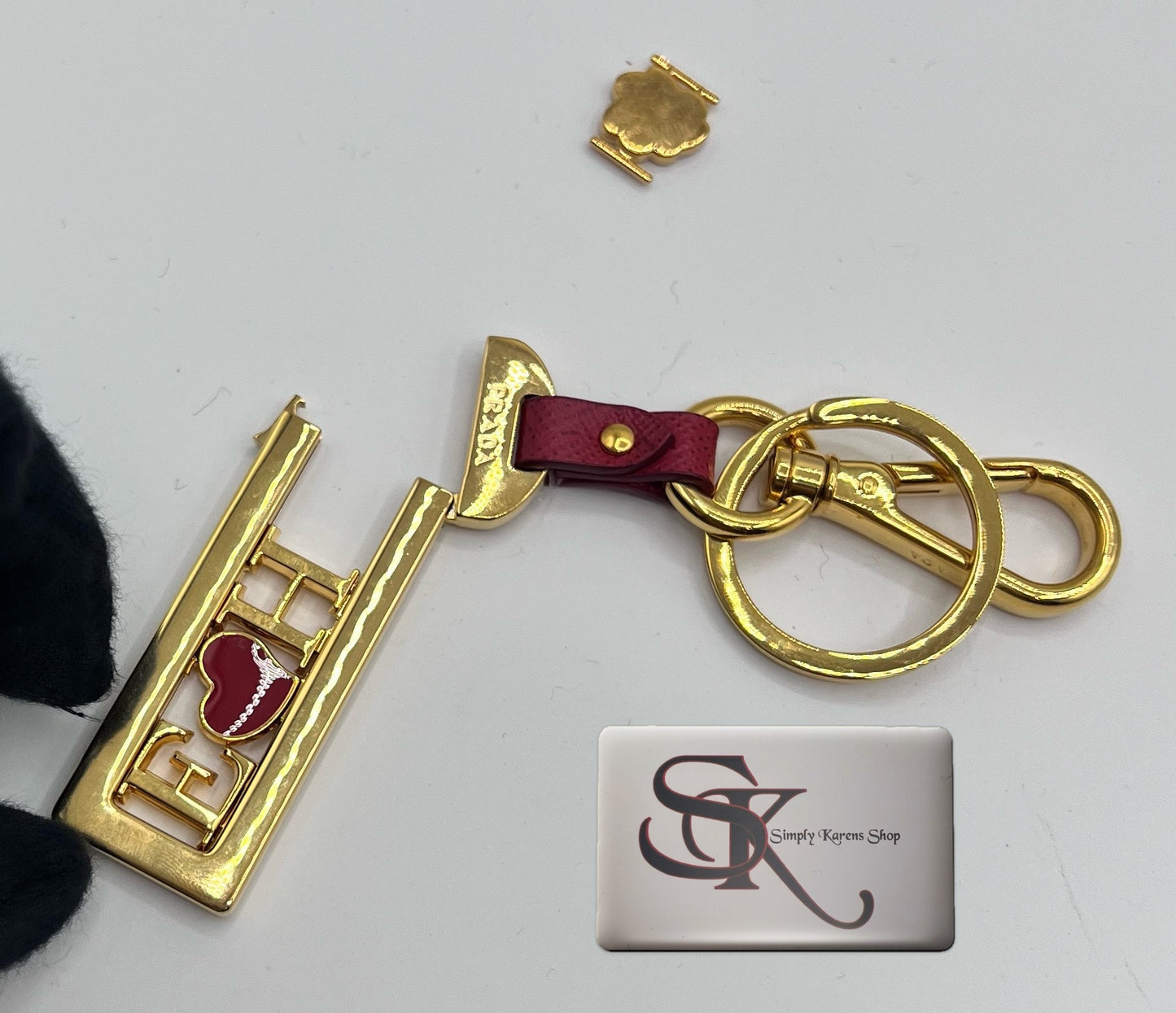 PRADA INITIAL KEYCHAIN/BAGCHARM