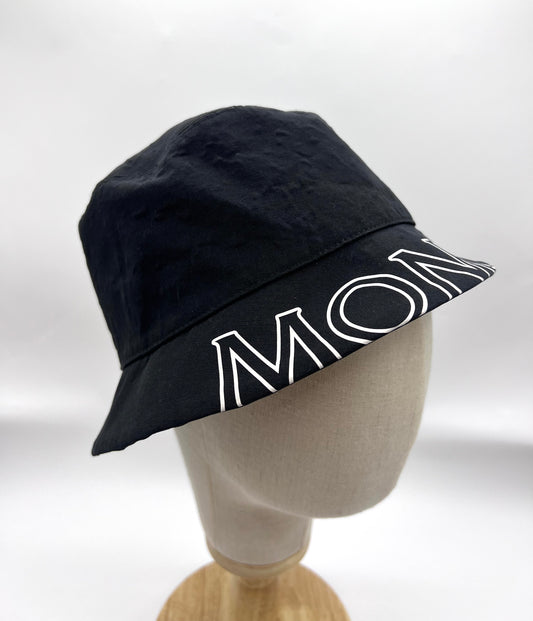 Moncler Logo Black Bucket Hat S~ M size