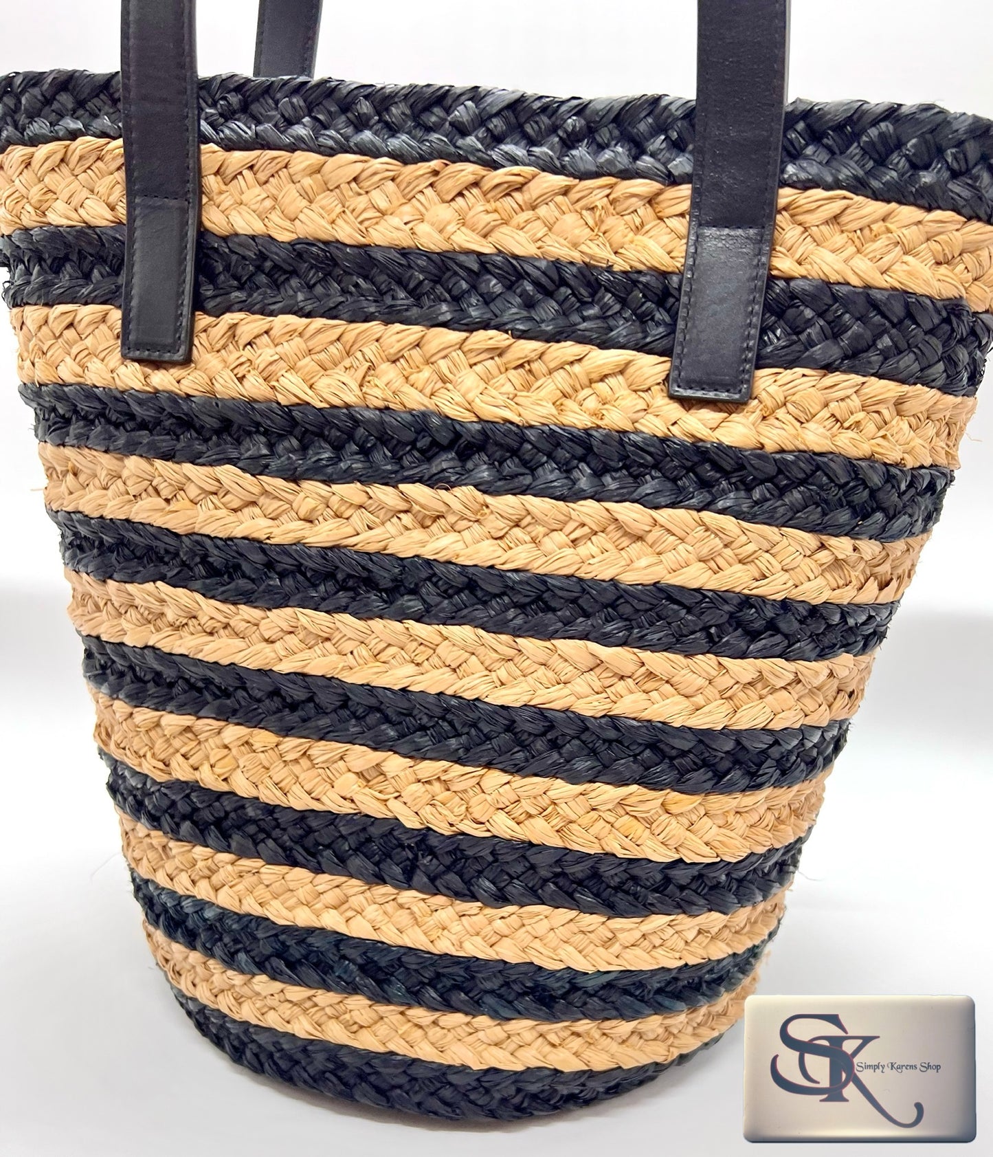 Ysl Raffia in natural & black color  Tote bag