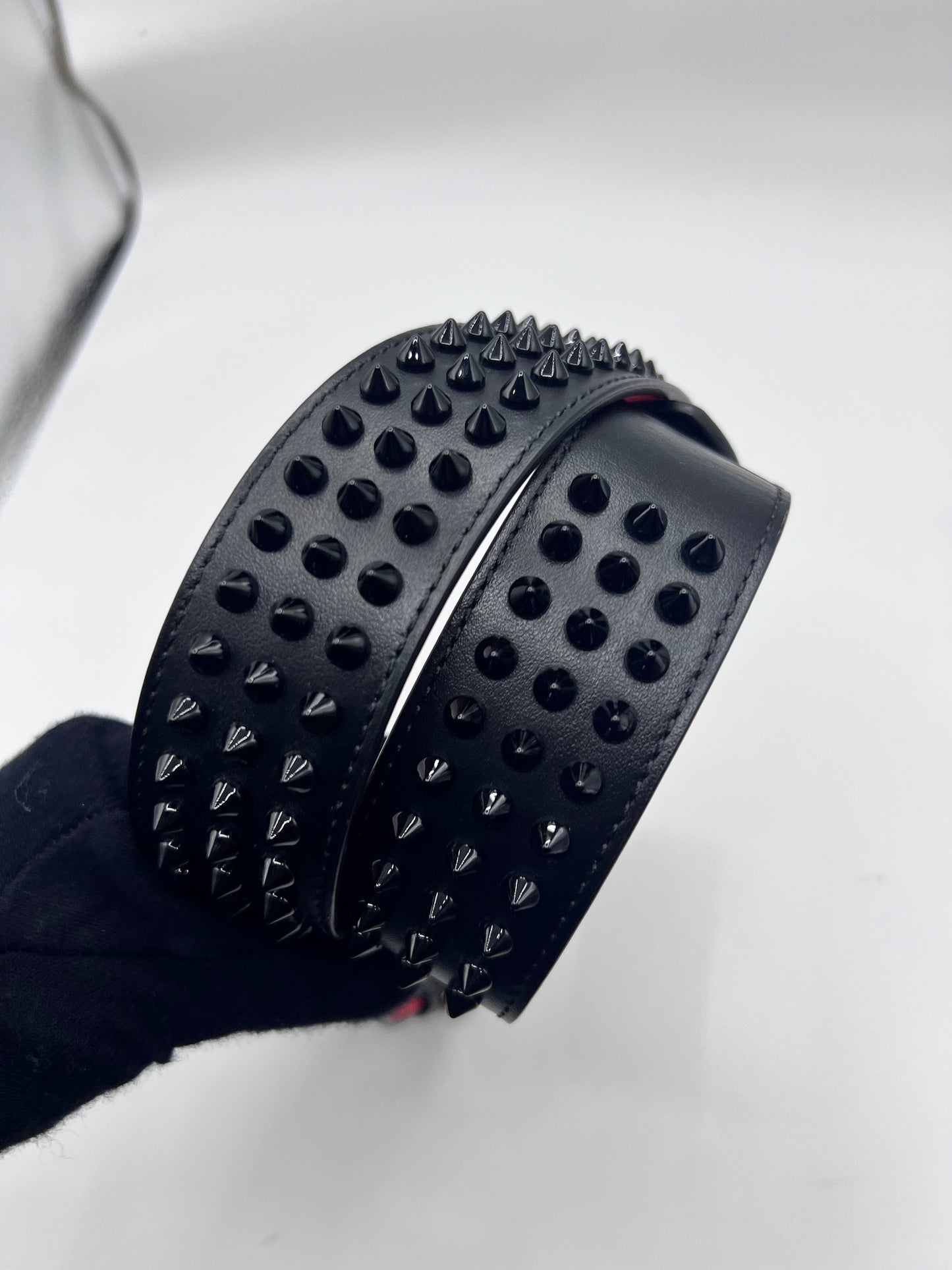 Christian Louboutin Leather Loubi Spike Belt