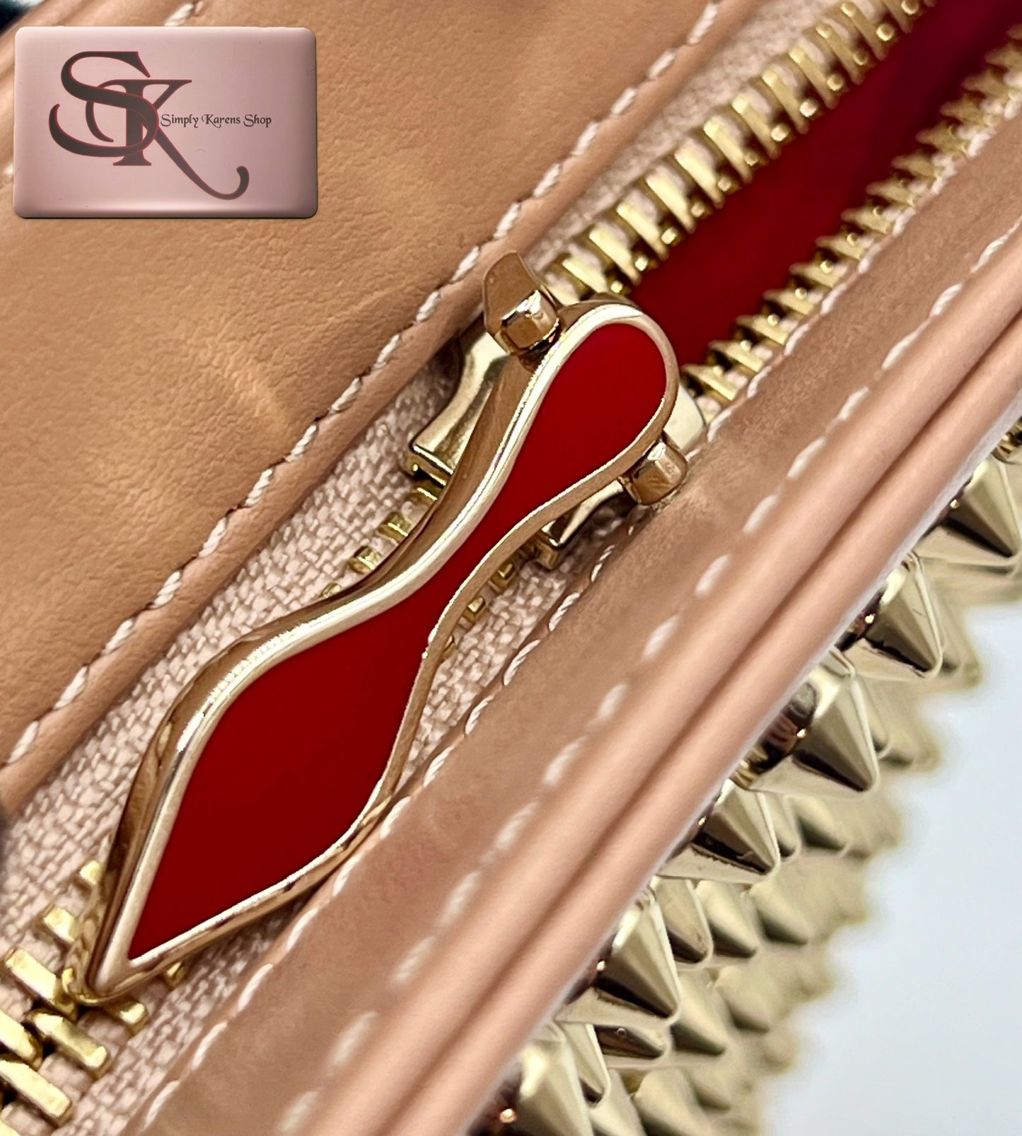 CHRISTIAN LOUBOUTIN LOUBIPOSH SPIKE STUD CLUTCH CROSSBODY BAG