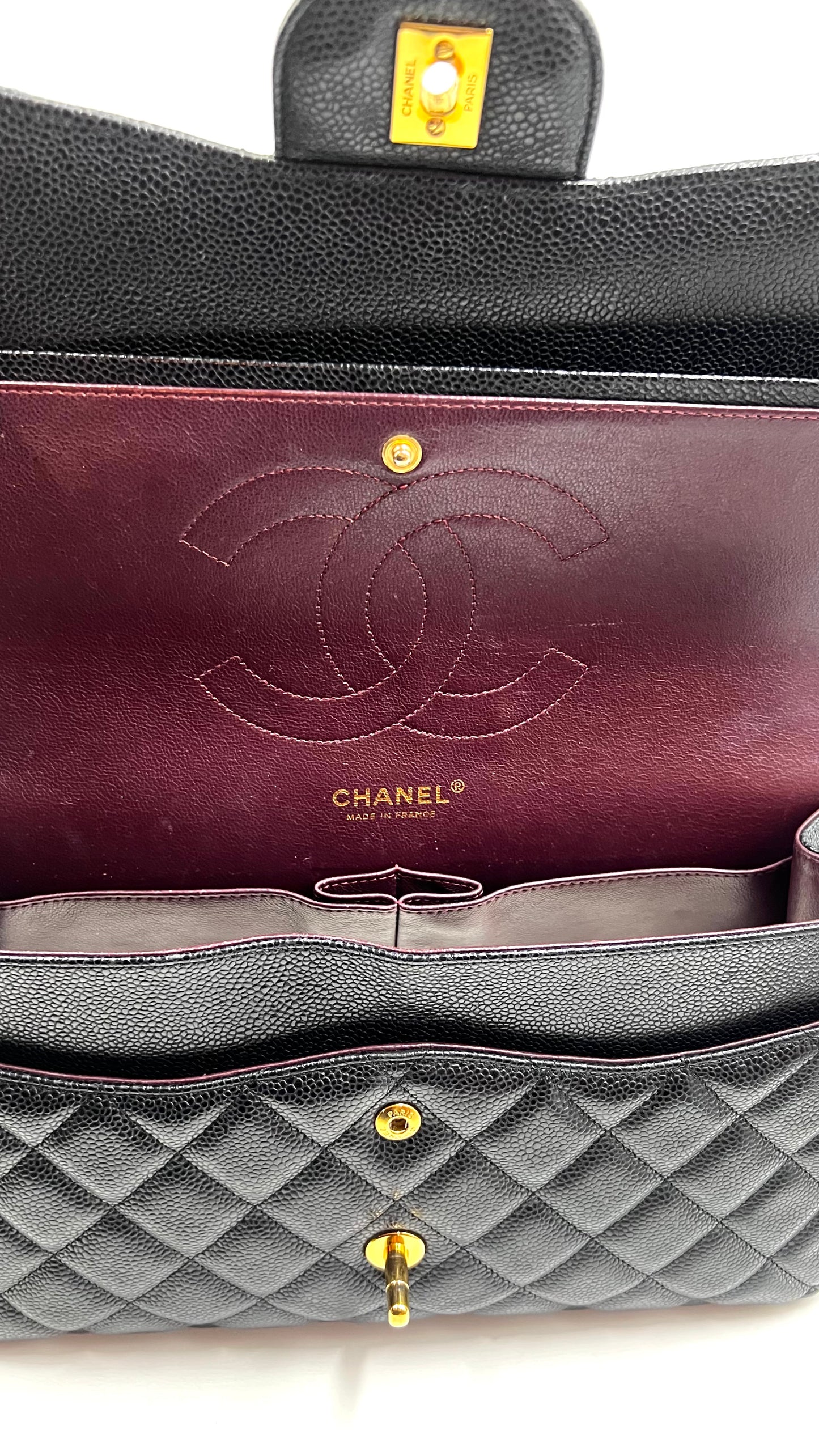 Chanel Classic Black Jumbo Caviar Double Flap GHW S30cm Series 15  (🇵🇭P318,200)