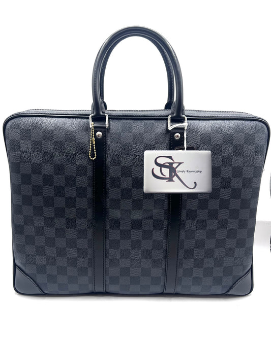 Louis Vuitton Porte Document Voyage Pm Briefcase Graphite Canvas (🇵🇭P46,440)