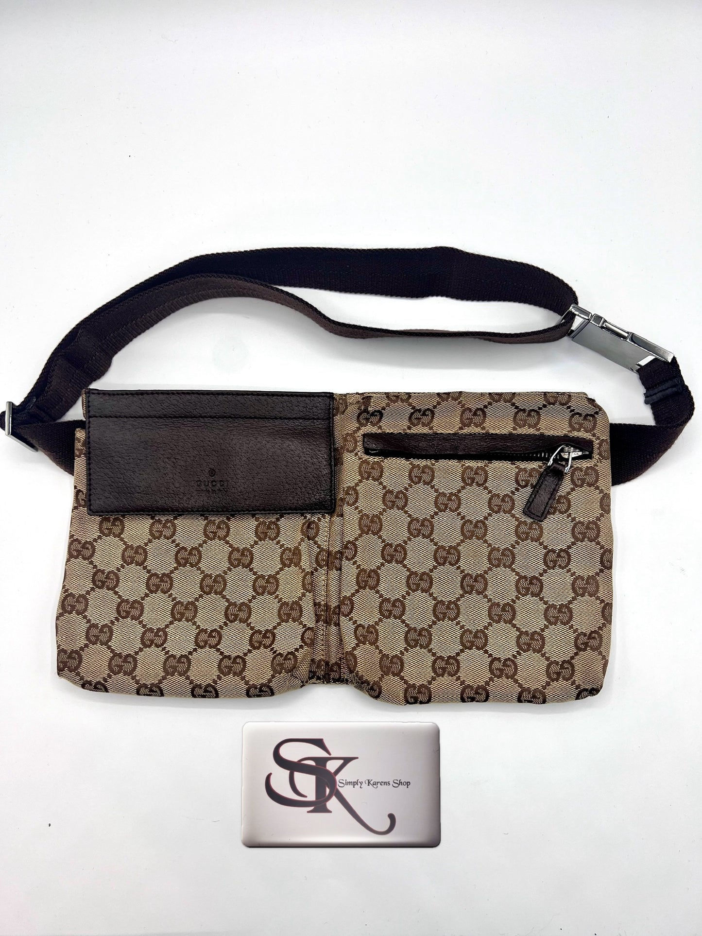 Gucci Monogram brown canvas Belt Bag