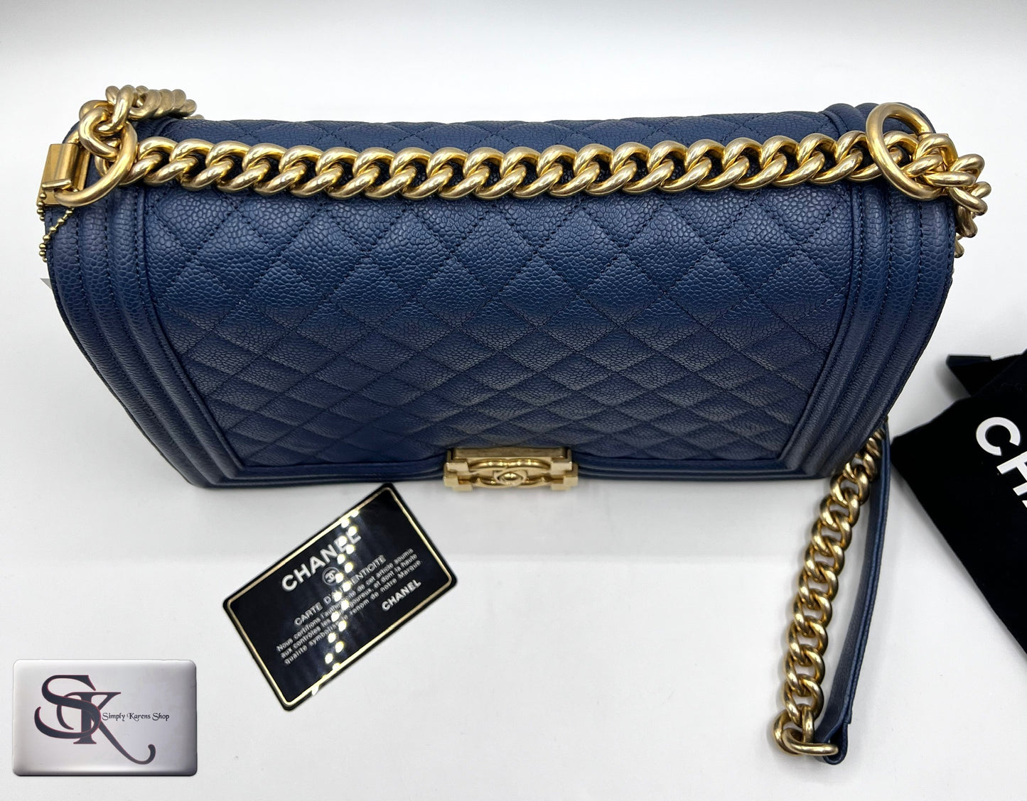 Chanel Caviar Leboy Navy Blue New Medium G.H.                    (🇵🇭P344,000)