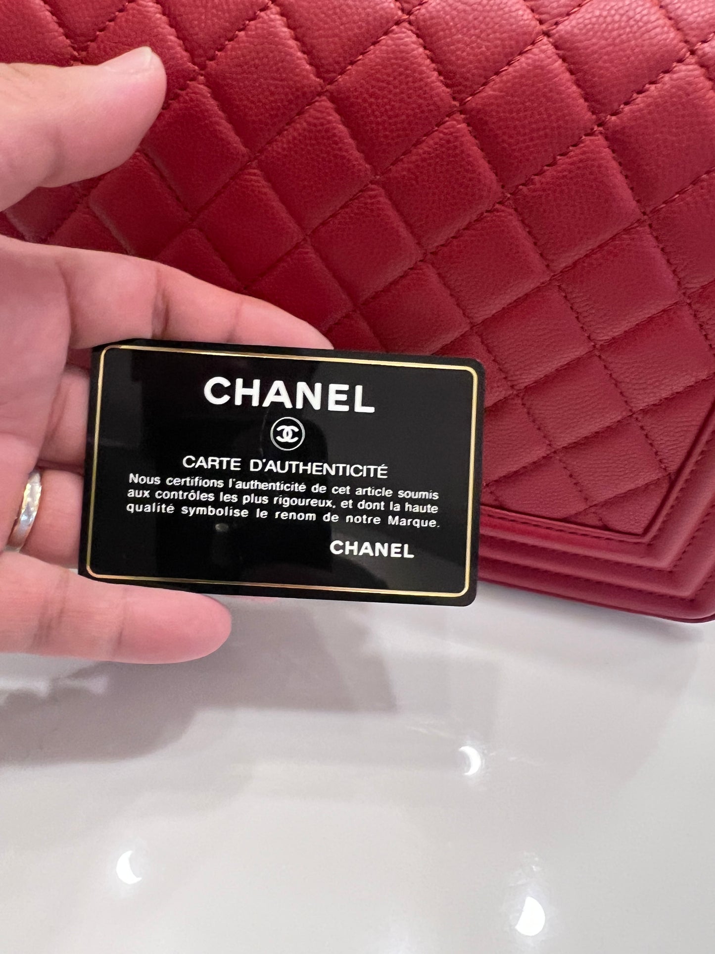 Chanel Caviar red Leboy Old Medium GHW
