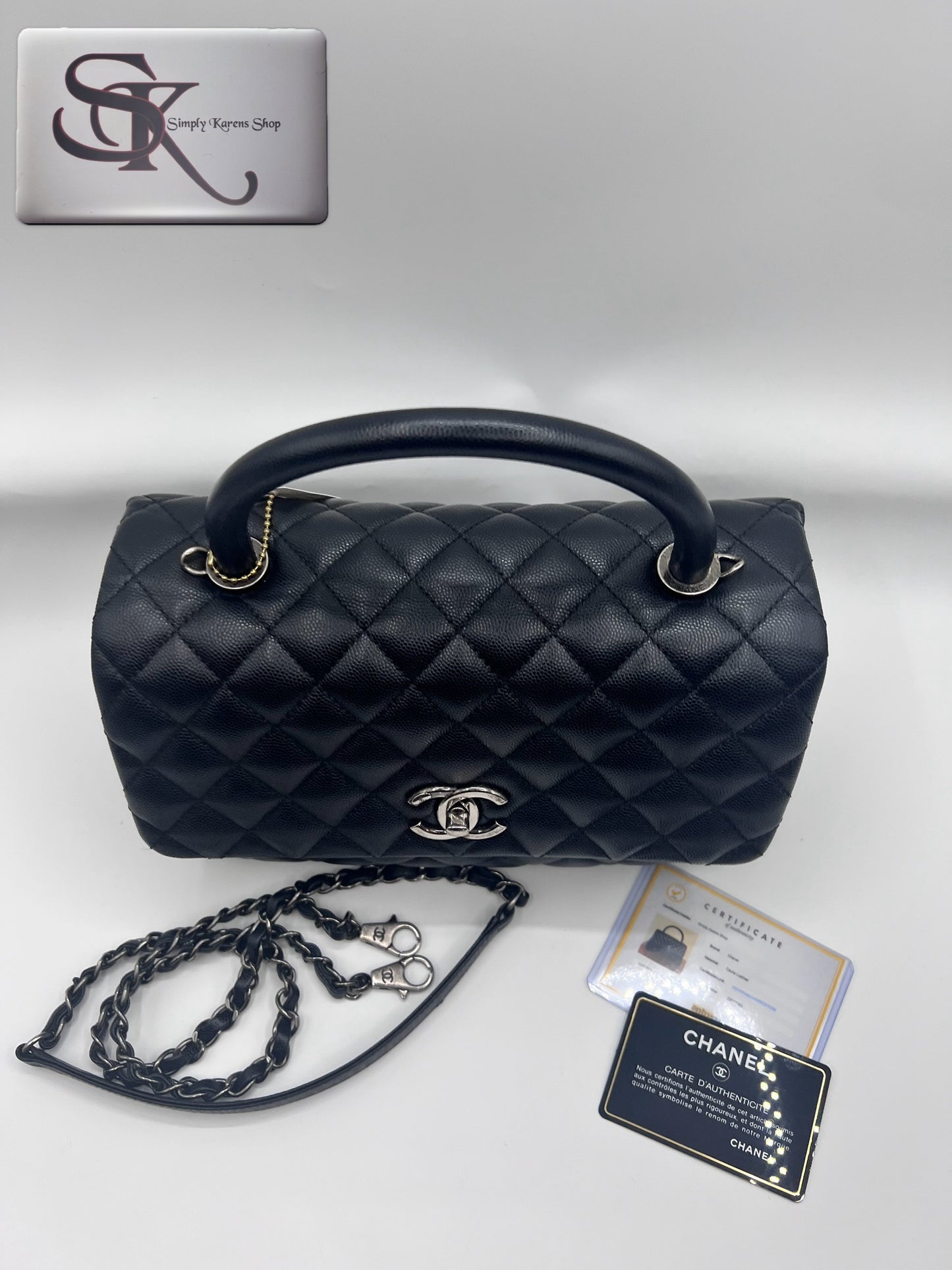 CHANEL CAVIAR TOP HANDLE MM