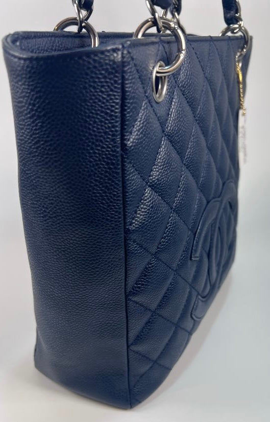 CHANEL PST PETITE TOTE DARK BLUE CAVIAR