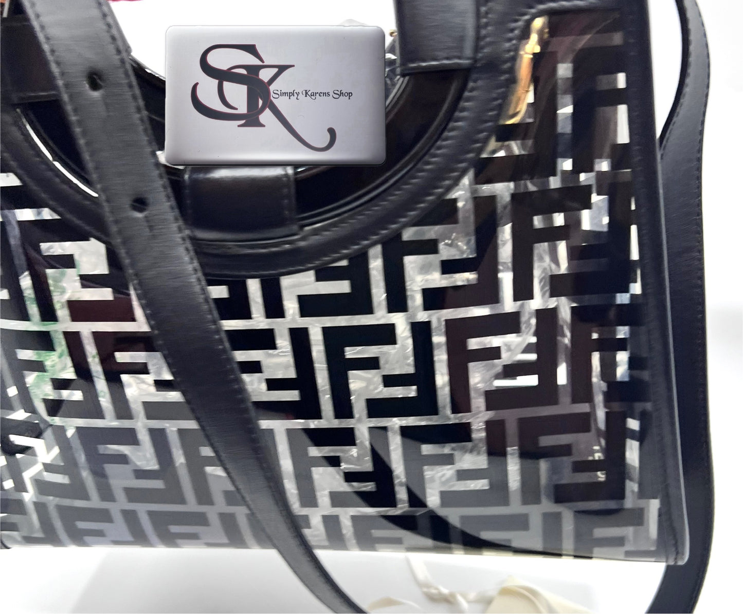 Fendi Tpu FF Vitello Century Plexiglass Runaway shopper Tote 2 way bag   (🇵🇭P63,640)