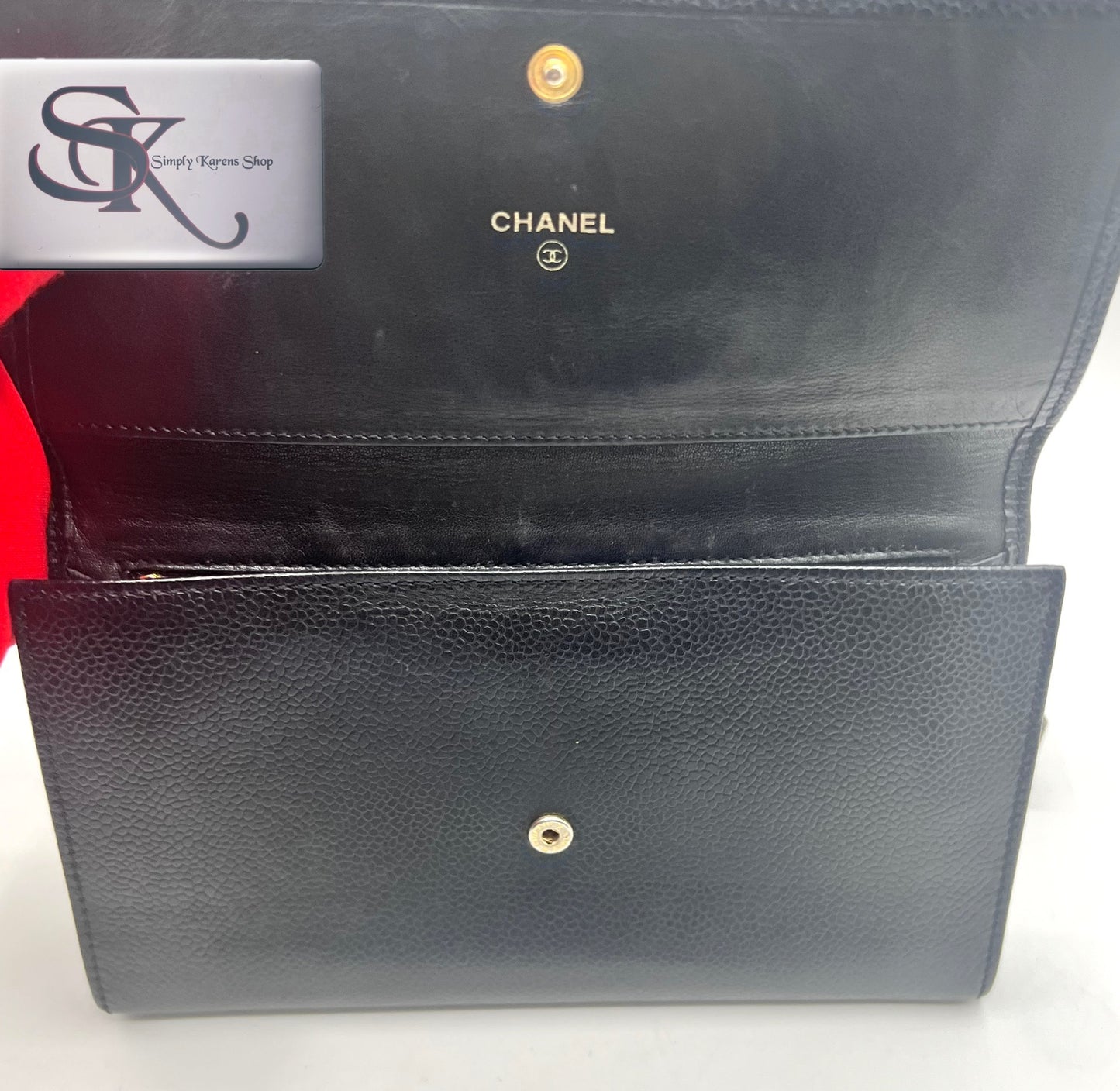 Chanel Caviar Jumbo CC Flap Black Long Wallet   (🇵🇭P20,640)