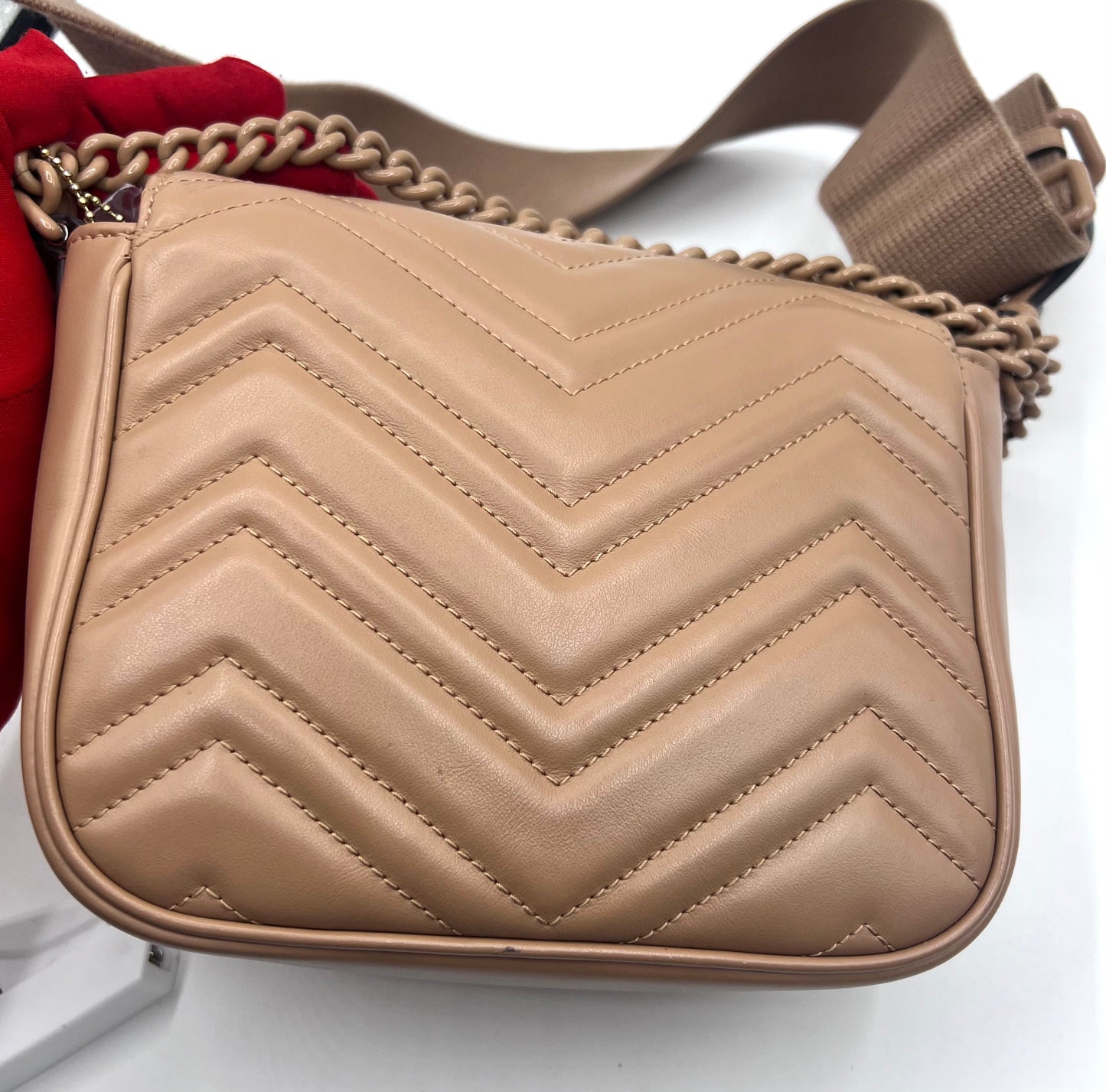 Gucci GG Marmont Neutral Mini Padded Crossbody Bag