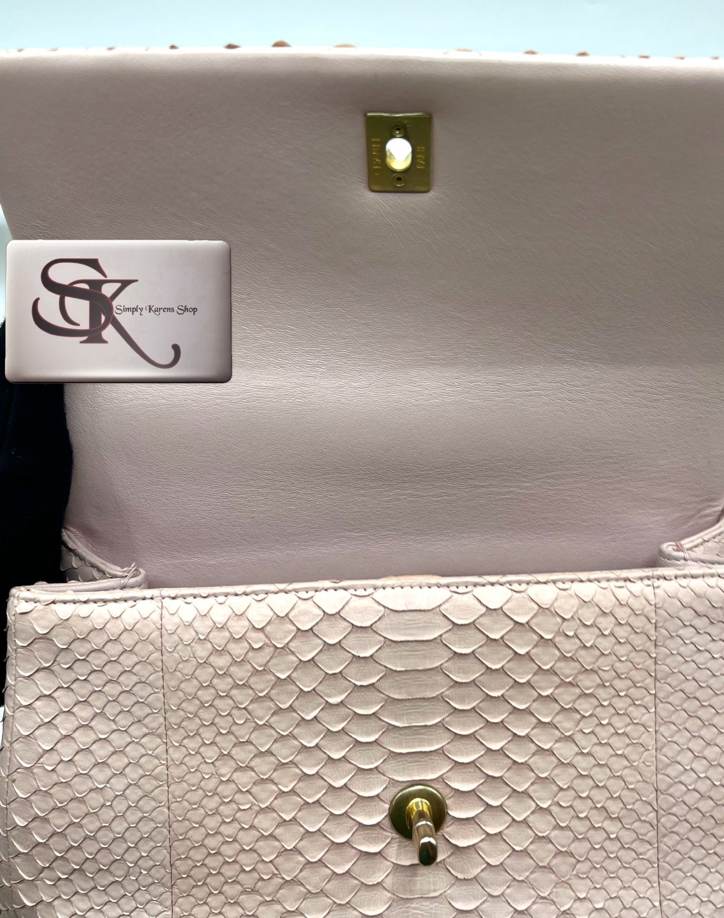 Chanel Python Coco Top Handle in Pink     (🇵🇭P344,000)