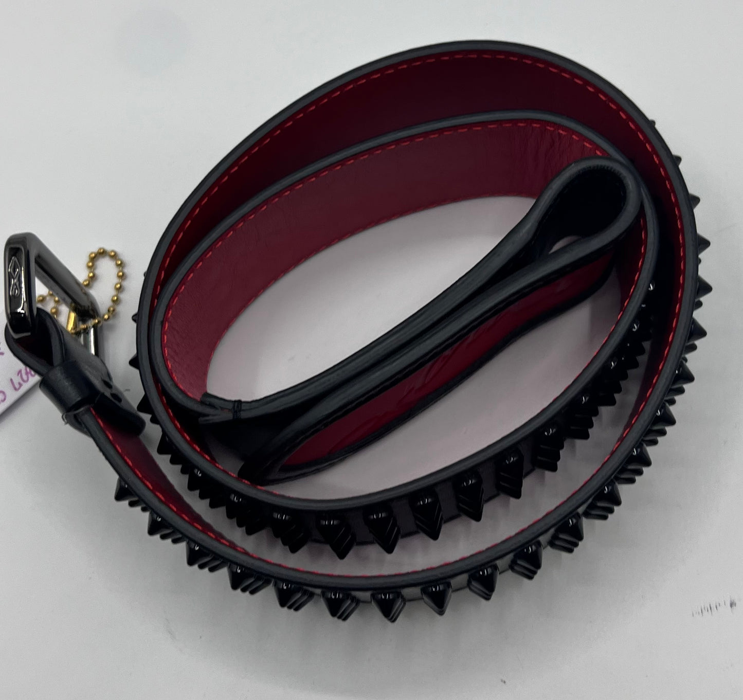 Christian Louboutin Leather Loubi Spike Belt