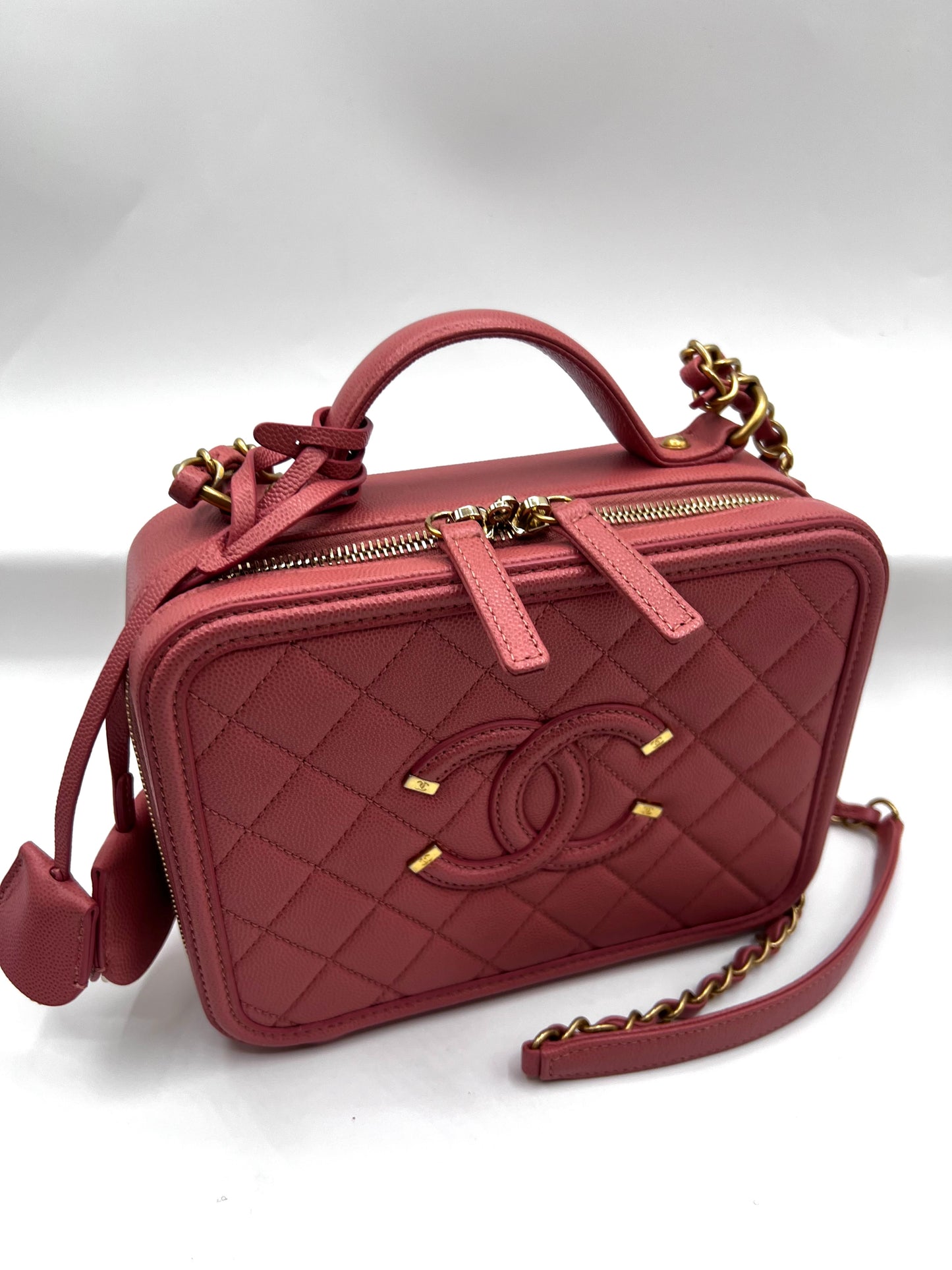 Chanel Caviar Vanity 21cm Rose Gold GHW Series 28        (🇵🇭P180,600)