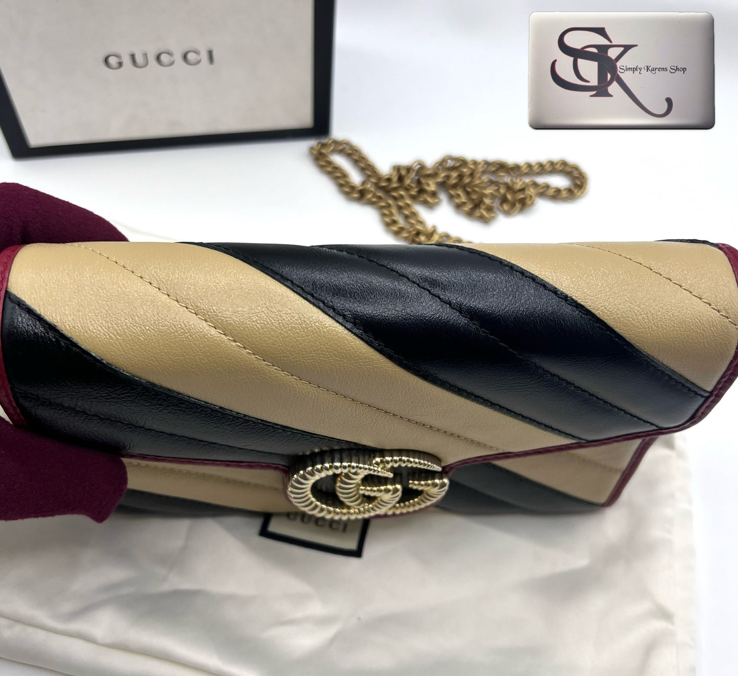 Gucci Two tone GG Marmont Wallet On Chain 🇵🇭P44,000🇵🇭