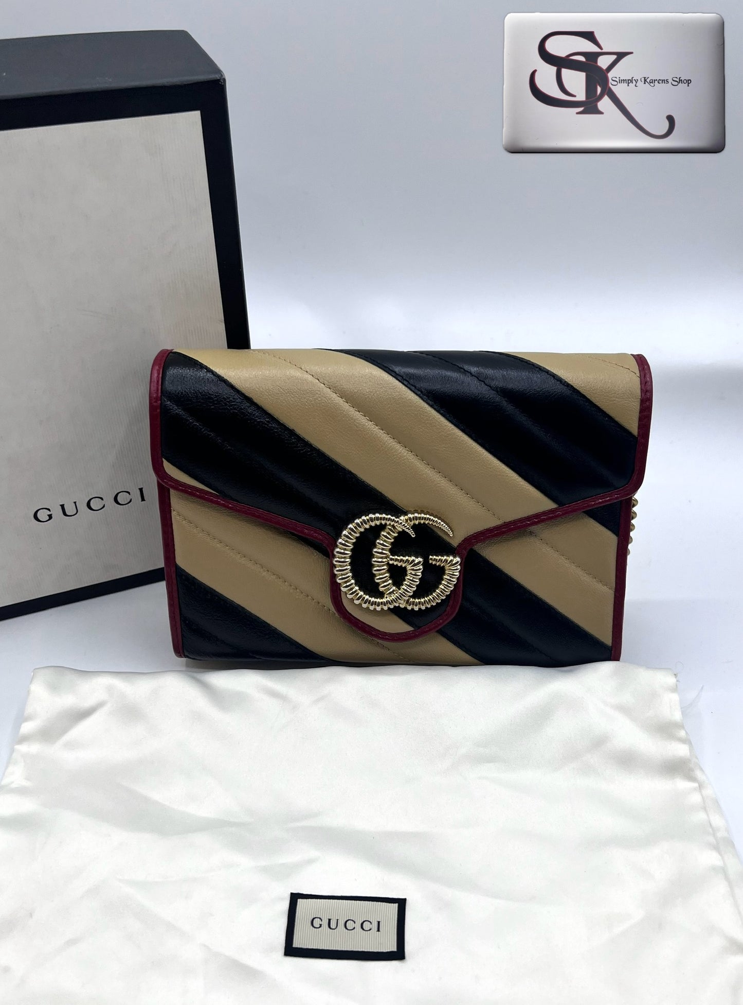 Gucci Two tone GG Marmont Wallet On Chain 🇵🇭P44,000🇵🇭