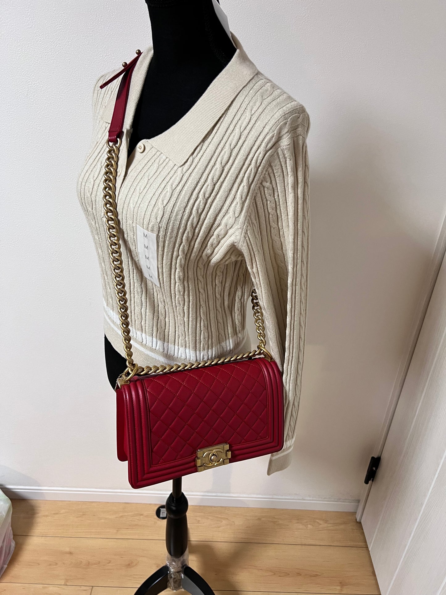 Chanel Caviar red Leboy Old Medium GHW