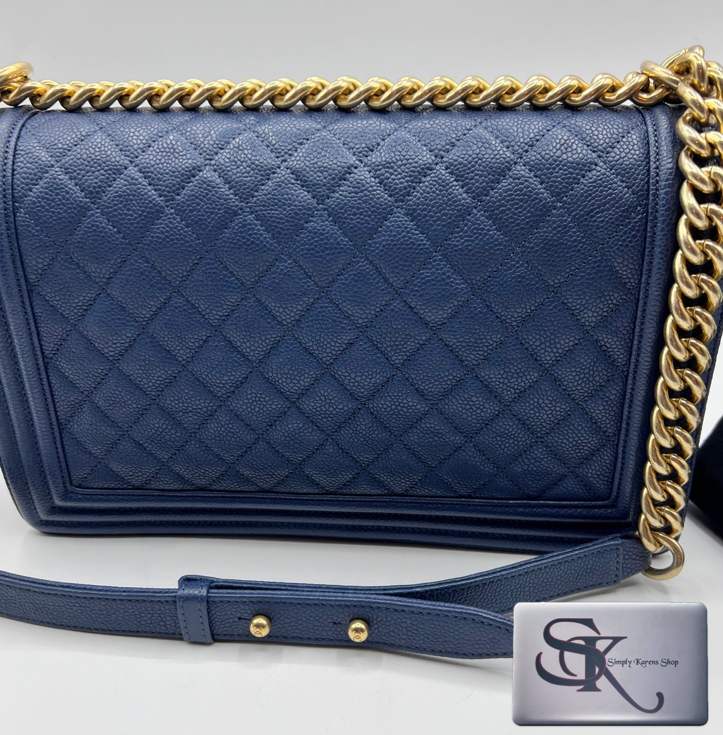 Chanel Caviar Leboy Navy Blue New Medium G.H.                    (🇵🇭P344,000)