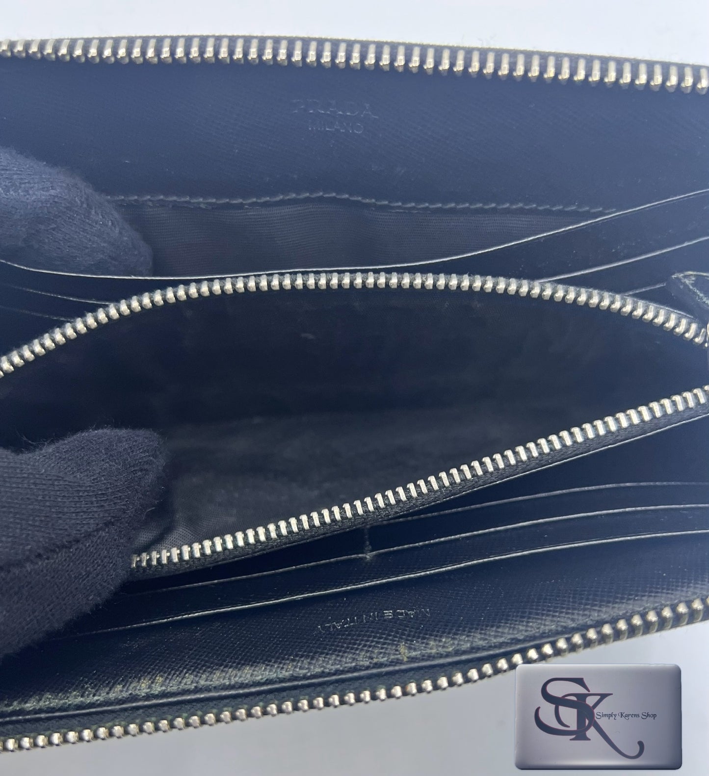 PRADA TESSUTO ZIP AROUND WALLET