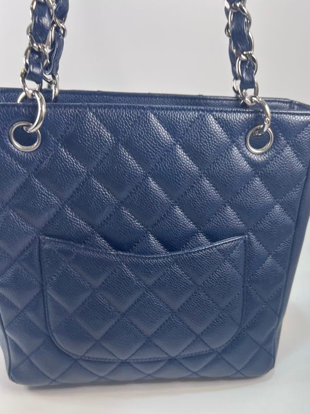 CHANEL PST PETITE TOTE DARK BLUE CAVIAR