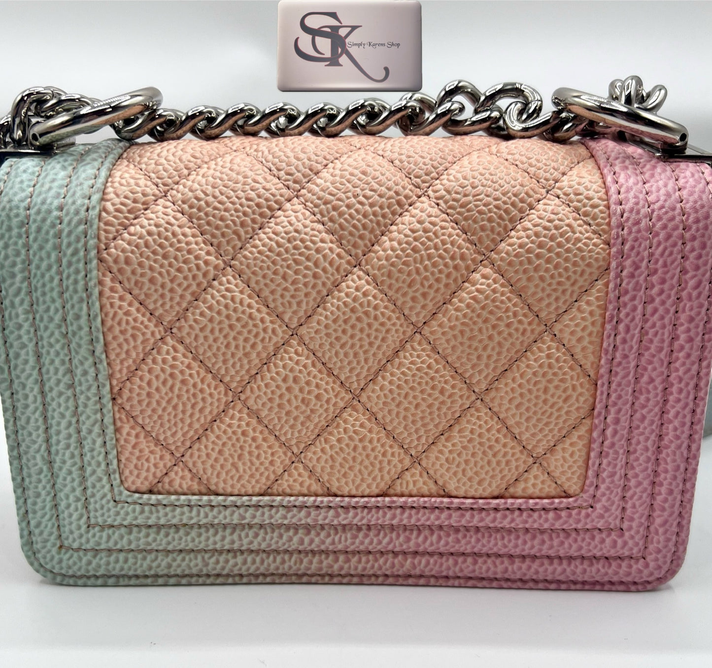 Chanel Leboy mini Rainbow Caviar Skin Flap chain Bag