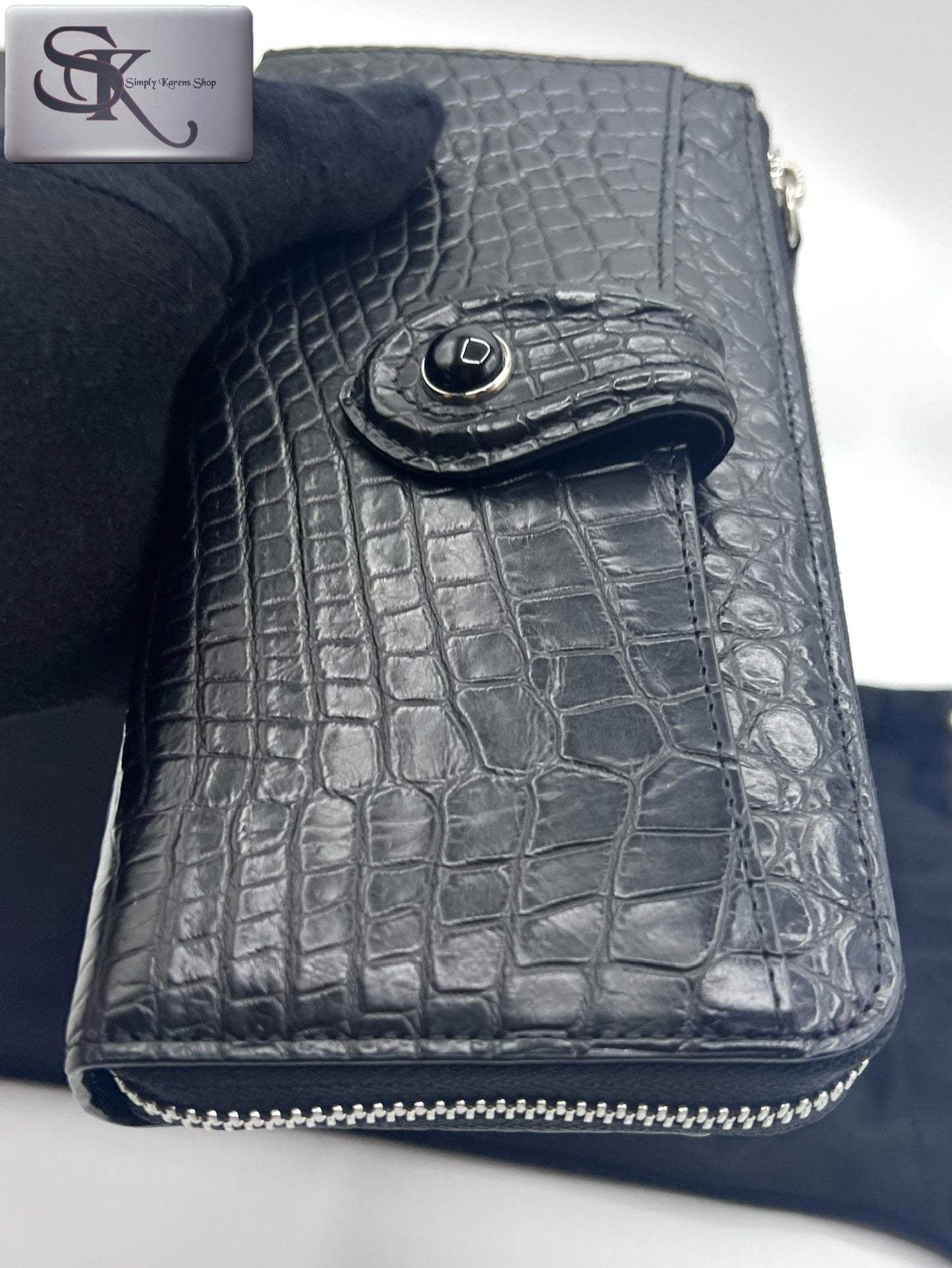 Genuine Black Croc Skin zip around wallet 🇵🇭P5,600🇵🇭