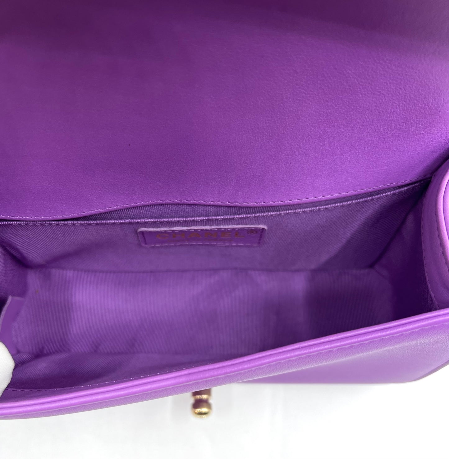 Chanel Leboy Purple Pm size Calfskin GHW Series29          (🇵🇭P197,800)