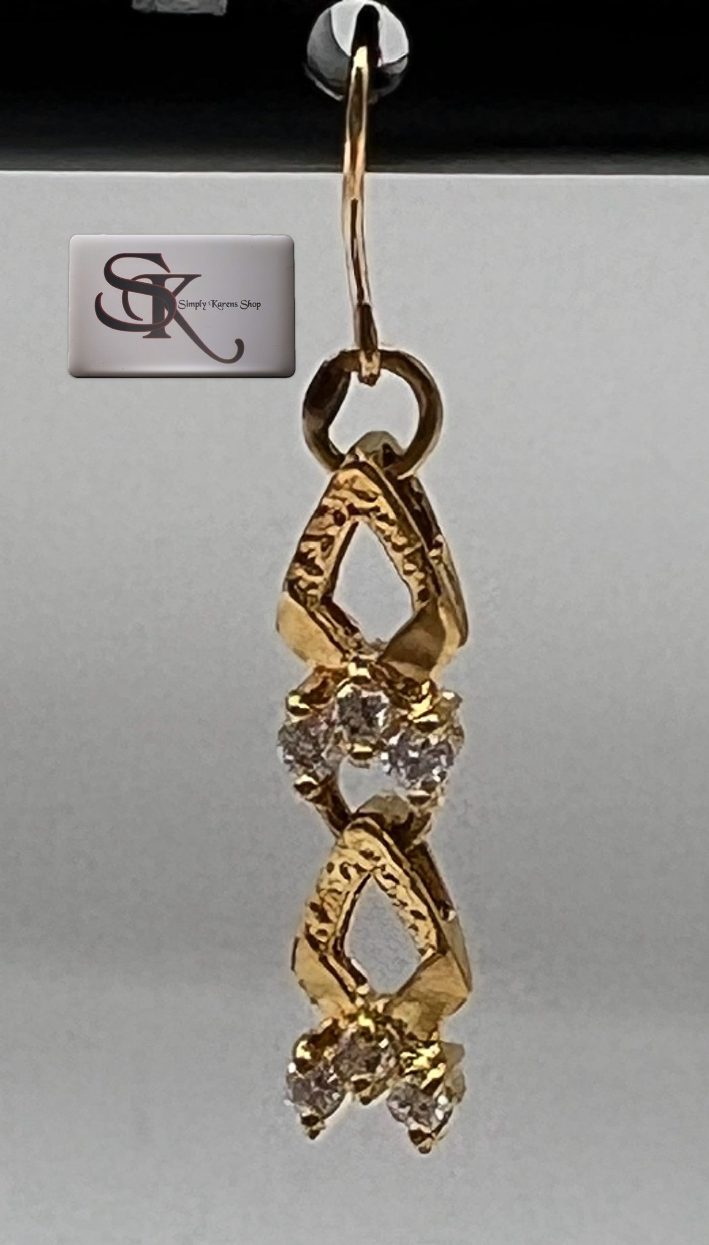 k18 Wg Heart Drop earings 1.1grams