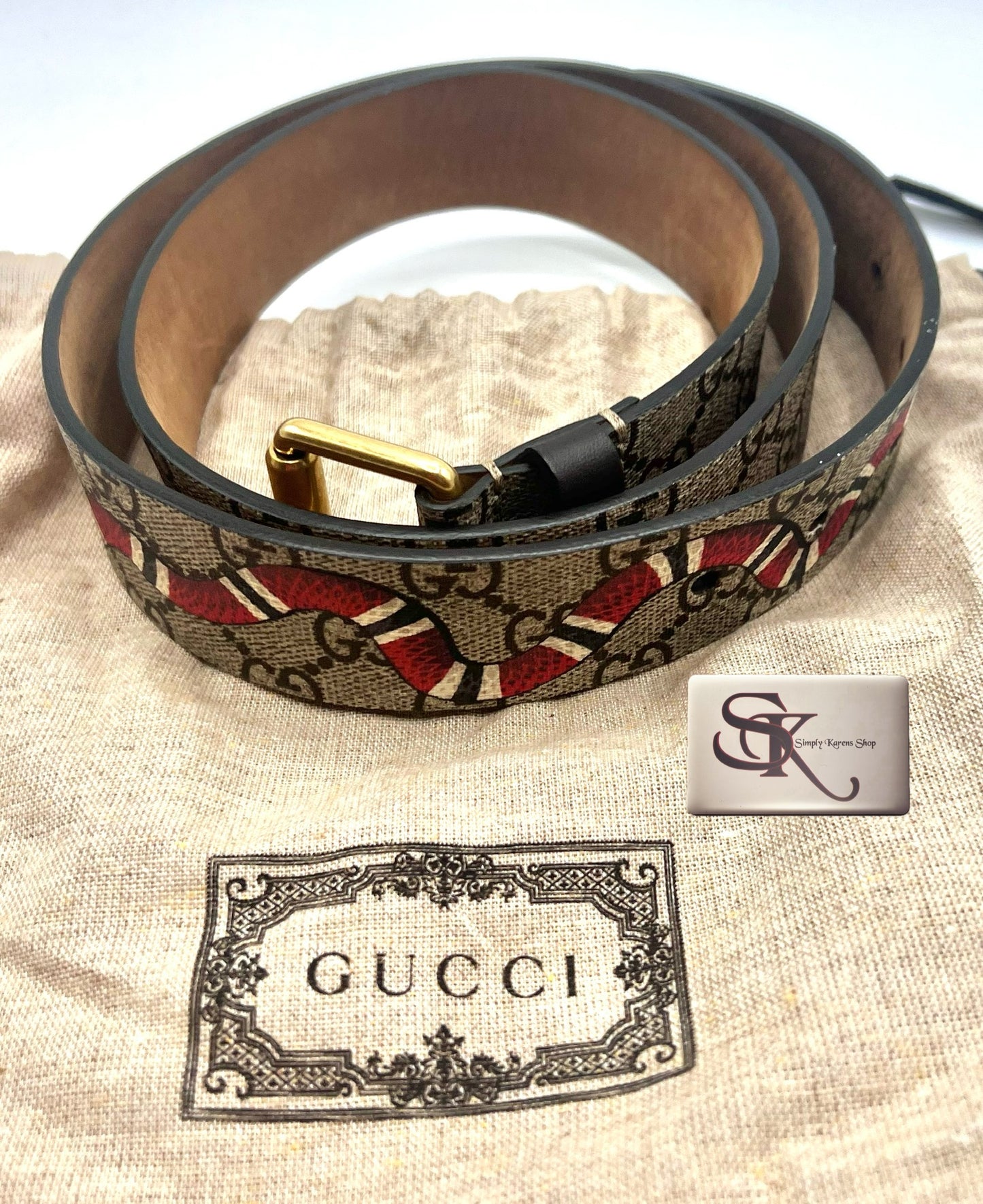 Gucci Supreme with snake motif Belt Size 89 to 99cm       (🇵🇭P16,770)
