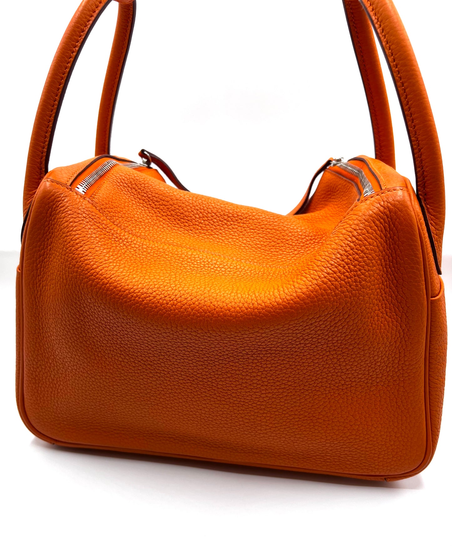 Hermes Lindy 30 Orange Taurillon Clemence Leather PHW Stamp Square R              (🇵🇭P249,400)