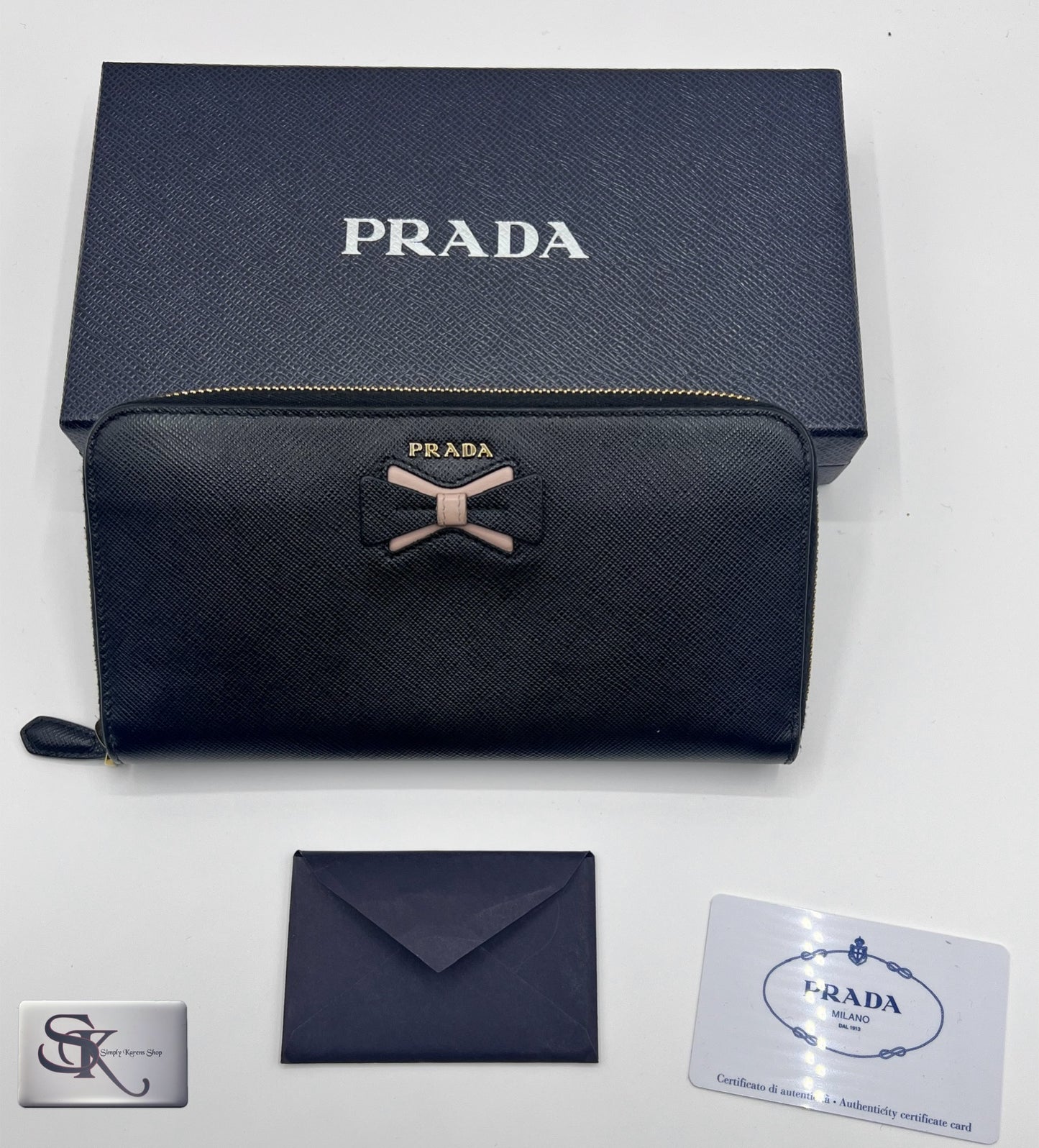 Prada Saffiano Zip around wallet