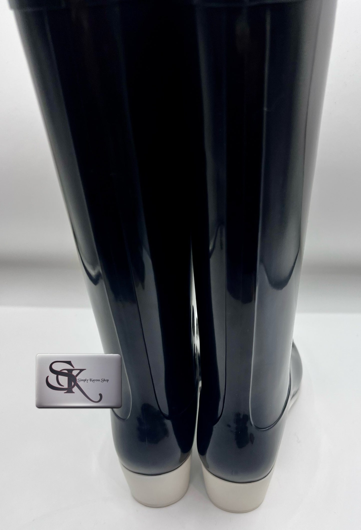 CHANEL CC LOGO RUBBER RAIN BOOTS S35