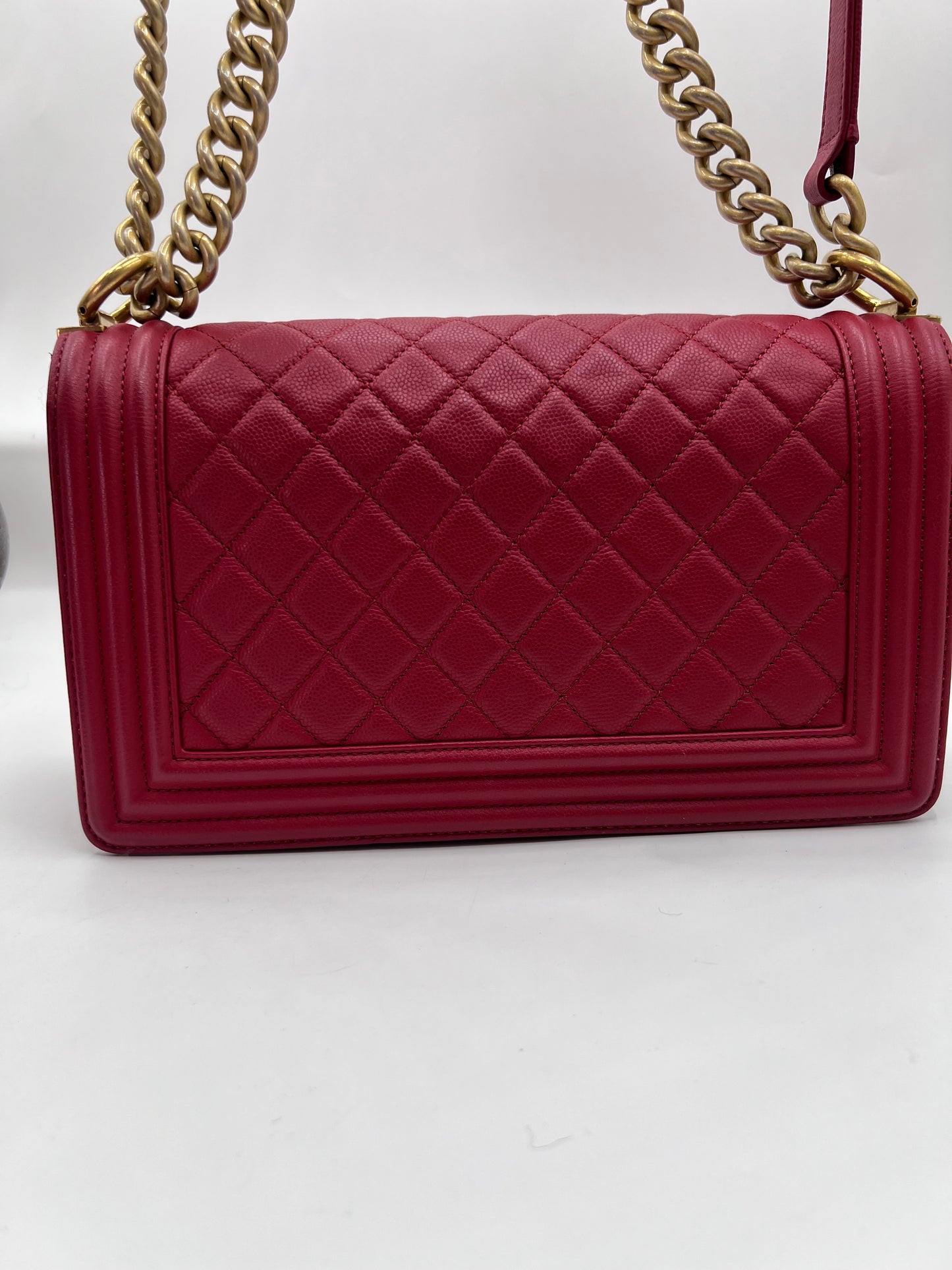 Chanel Caviar red Leboy Old Medium GHW