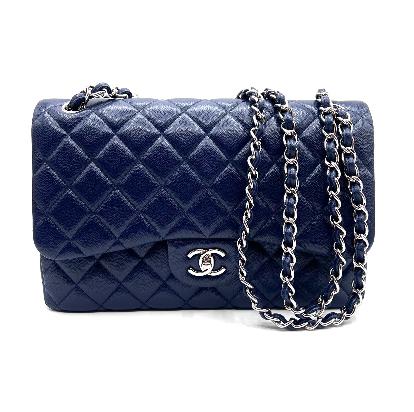 Chanel Jumbo Caviar Royal Blue Flap Chain  (🇵🇭P429,140)
