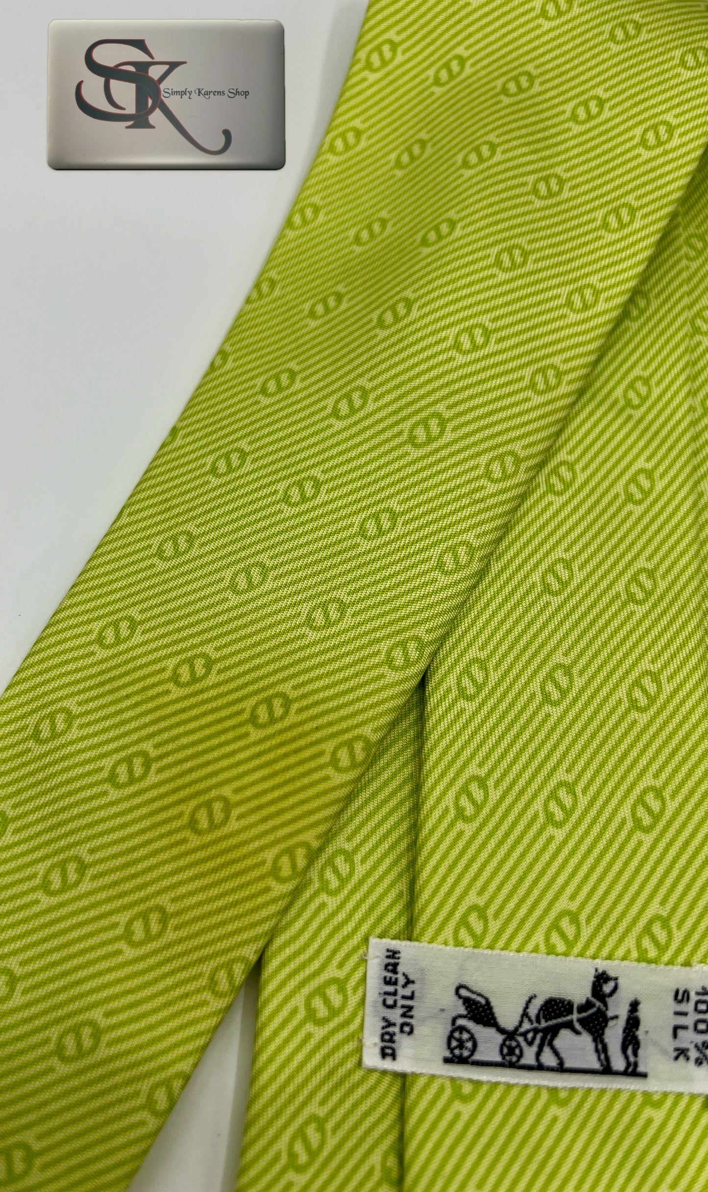 HERMES APPLE GREEN NECKTIE