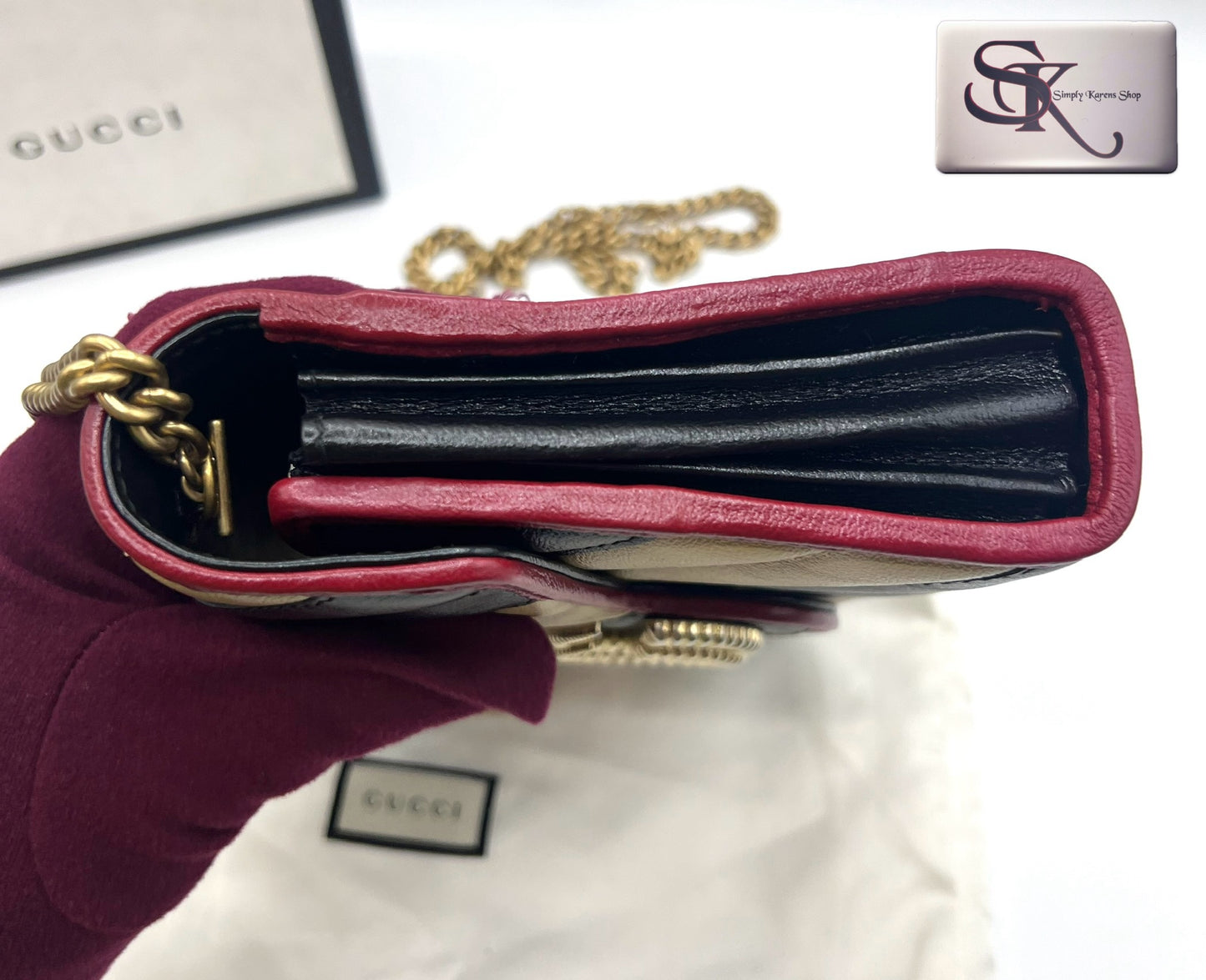 Gucci Two tone GG Marmont Wallet On Chain 🇵🇭P44,000🇵🇭