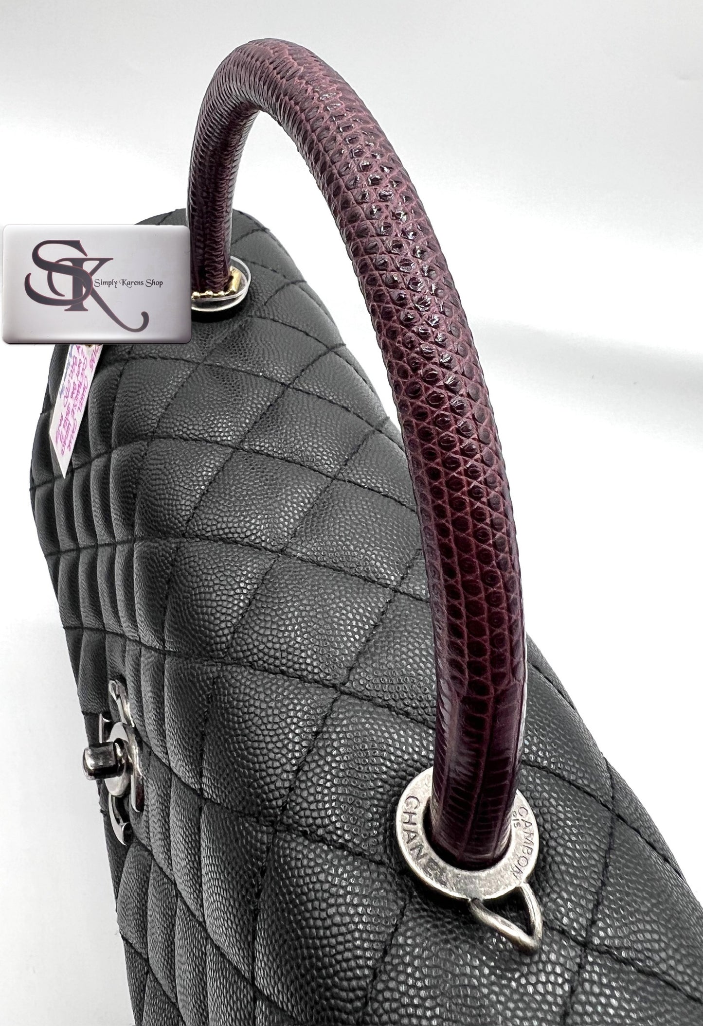 Chanel Caviar Coco python handle Matlase 2 way Bag series 23 mm size     (🇵🇭P361,200)