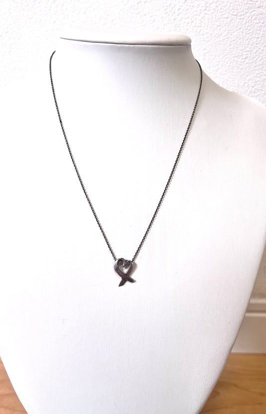 Tiffany & Co Paloma Piccaso Heart Pendant Necklace SV925 43cm