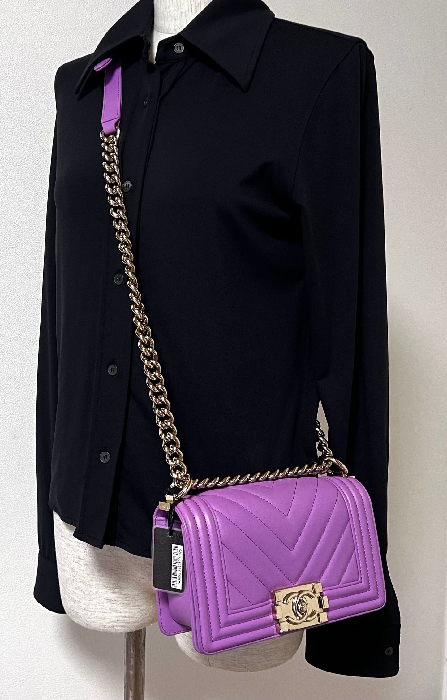 Chanel Leboy Purple Pm size Calfskin GHW Series29          (🇵🇭P197,800)