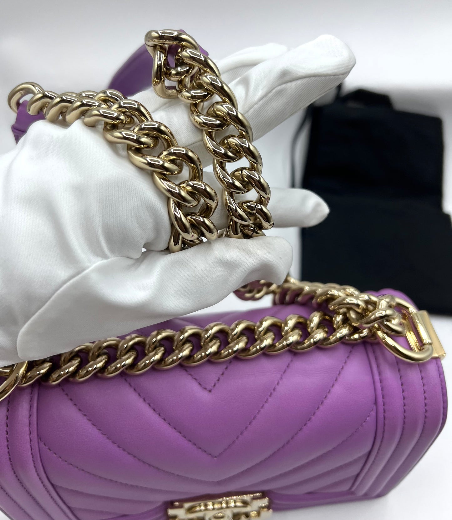 Chanel Leboy Purple Pm size Calfskin GHW Series29          (🇵🇭P197,800)