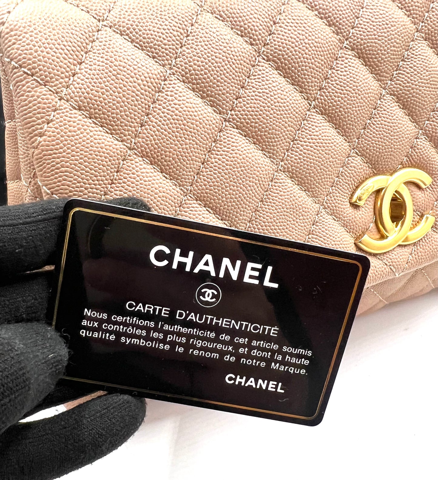 Chanel Coco Handle Caviar Mm size 29cm Beige/Milktea GWH Series 25 (🇵🇭P232,200)
