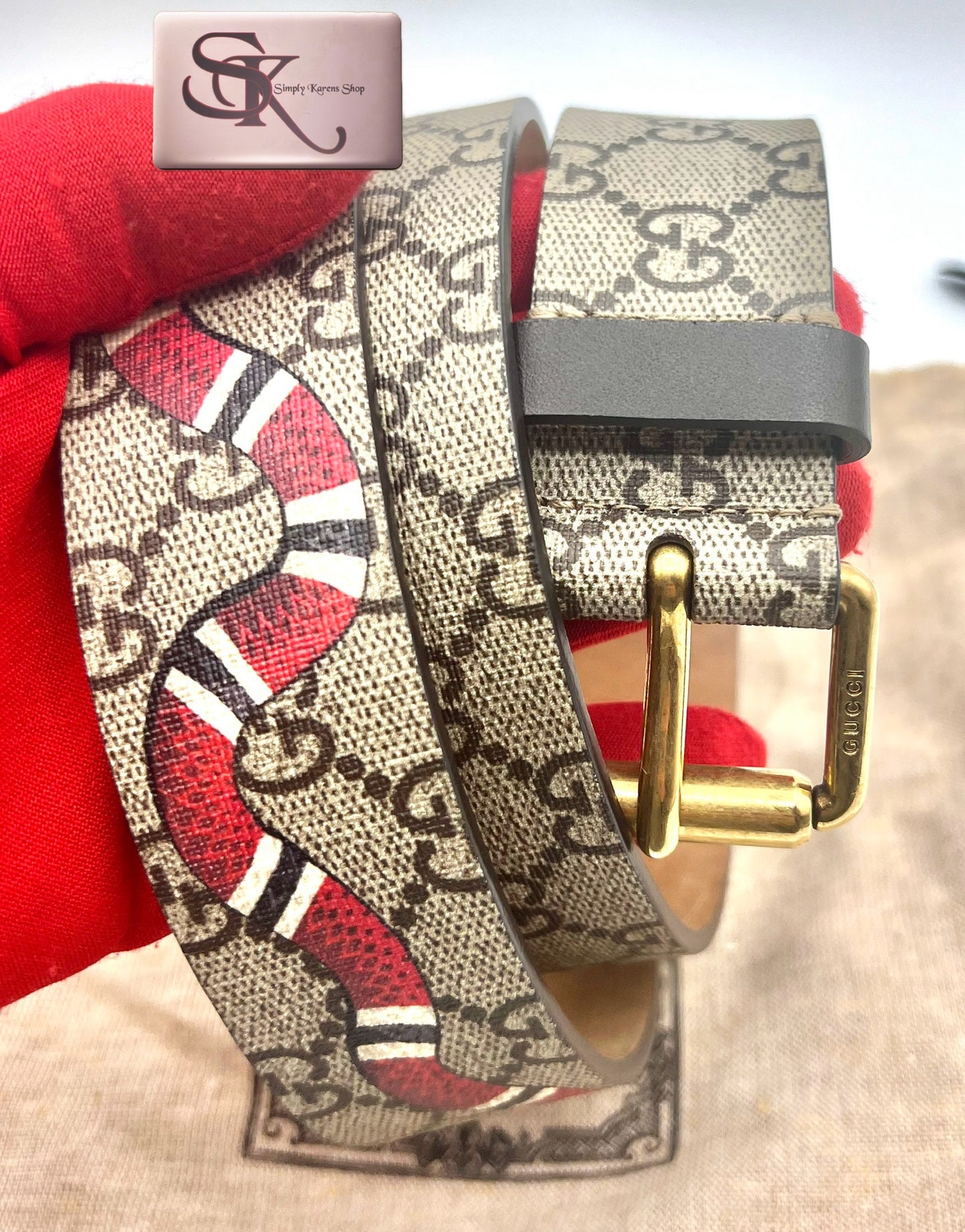 Gucci Supreme with snake motif Belt Size 89 to 99cm       (🇵🇭P16,770)